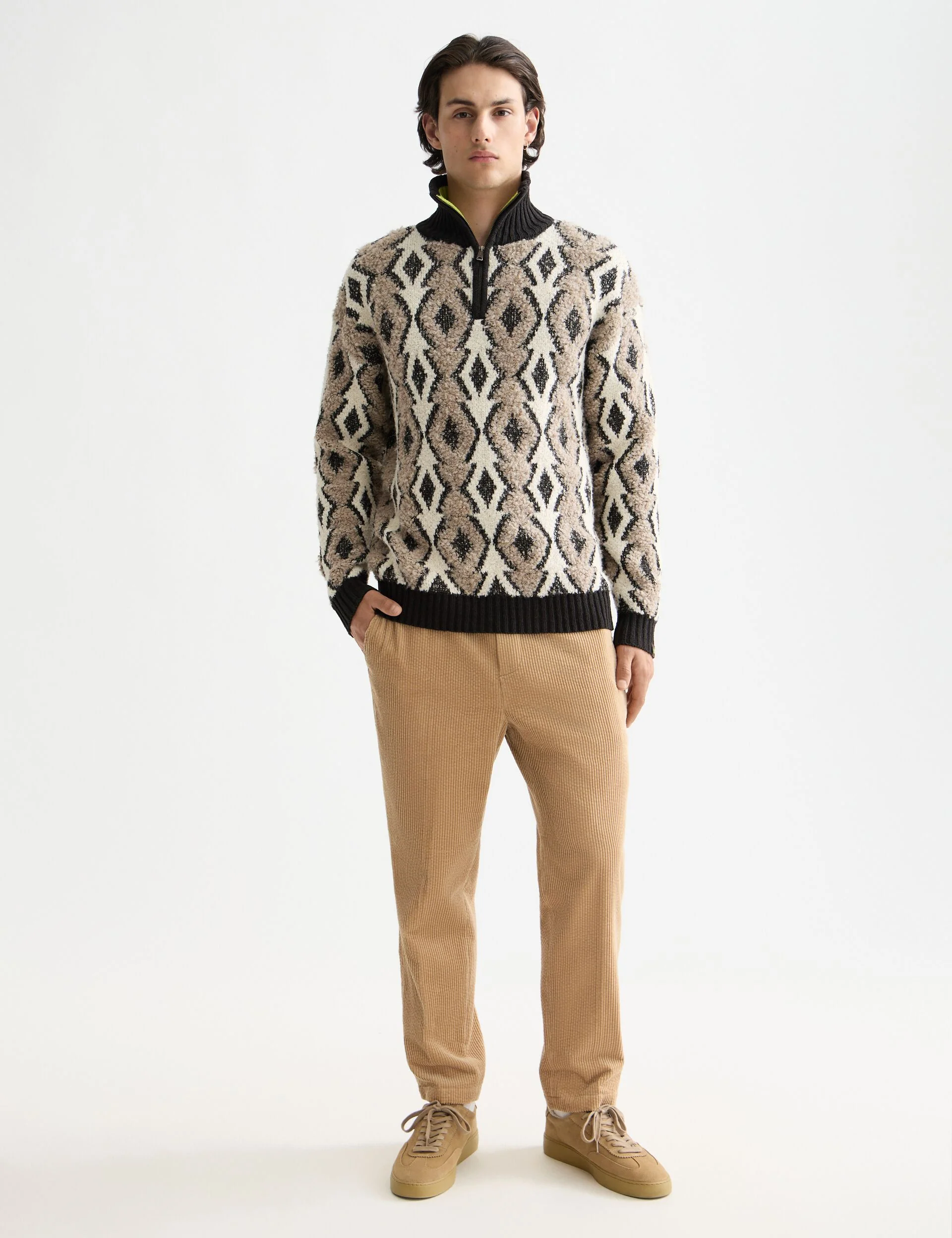 Argyles jacquard dropped shoulder pullover - Image 2