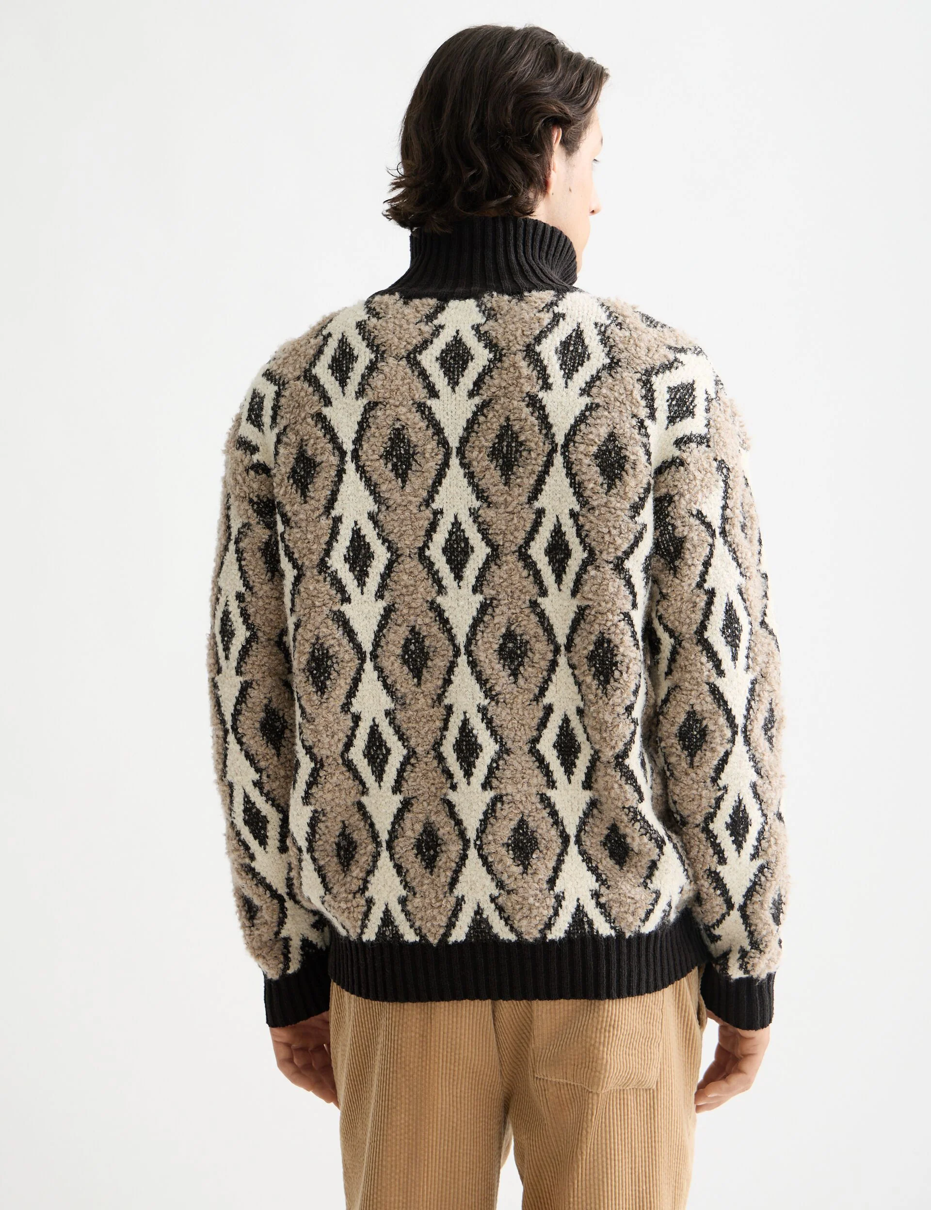 Argyles jacquard dropped shoulder pullover - Image 3