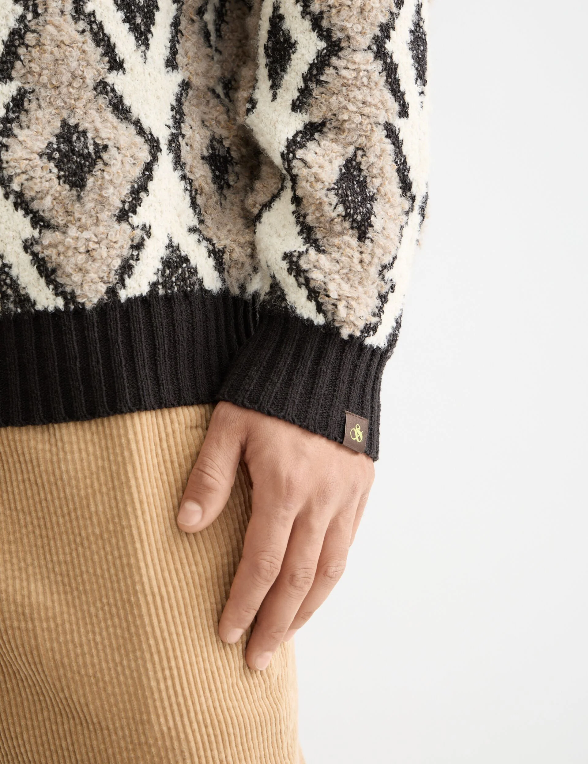 Argyles jacquard dropped shoulder pullover - Image 4