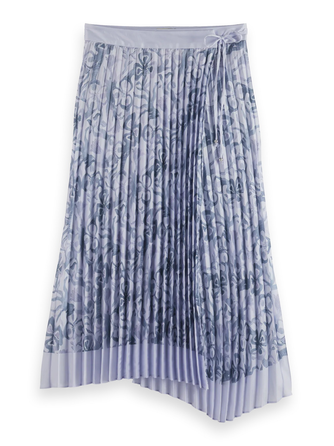 Asymmetrical pleated wrap midi skirt - Image 4
