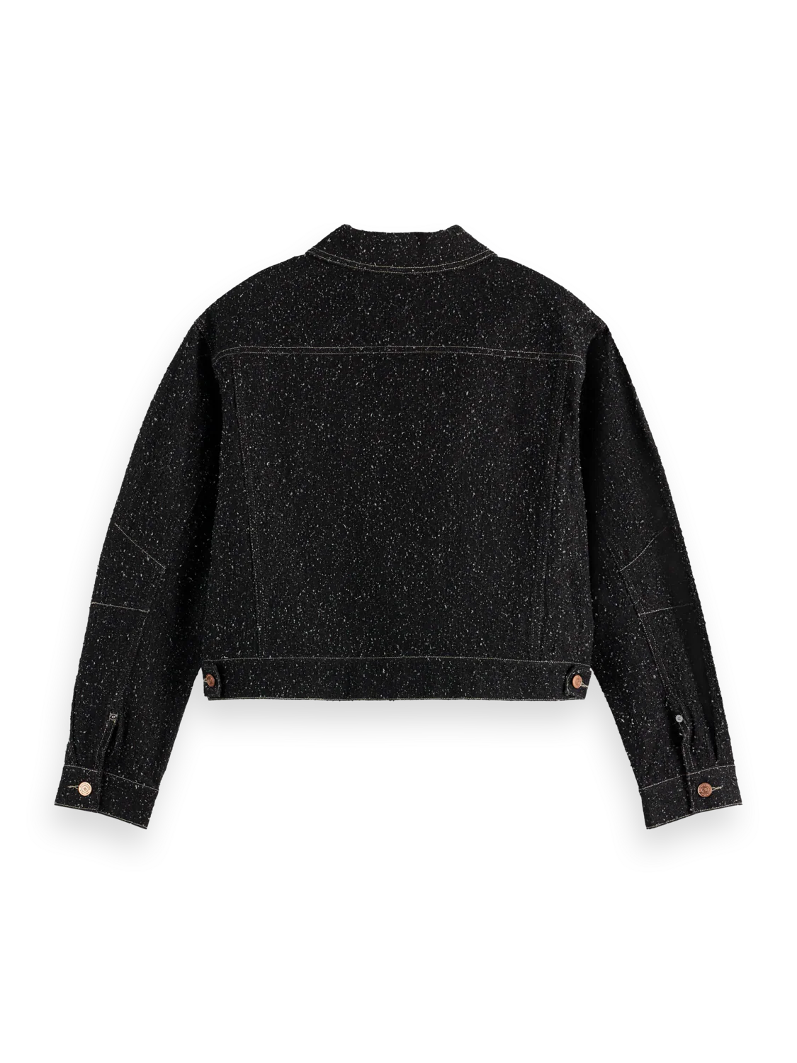 Black denim textured oversized jacket — Black Snow - Image 6