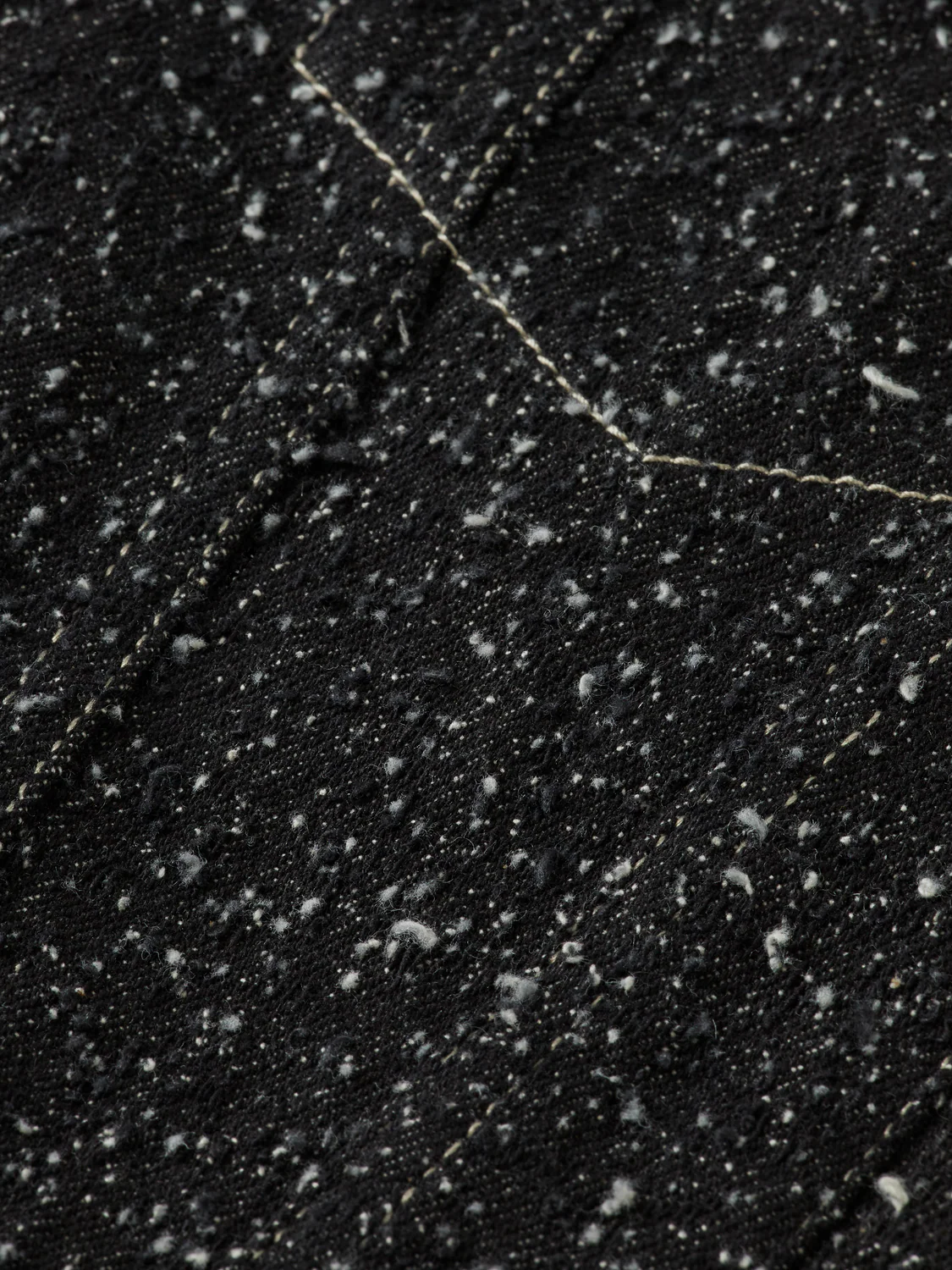 Black denim textured oversized jacket — Black Snow - Image 7
