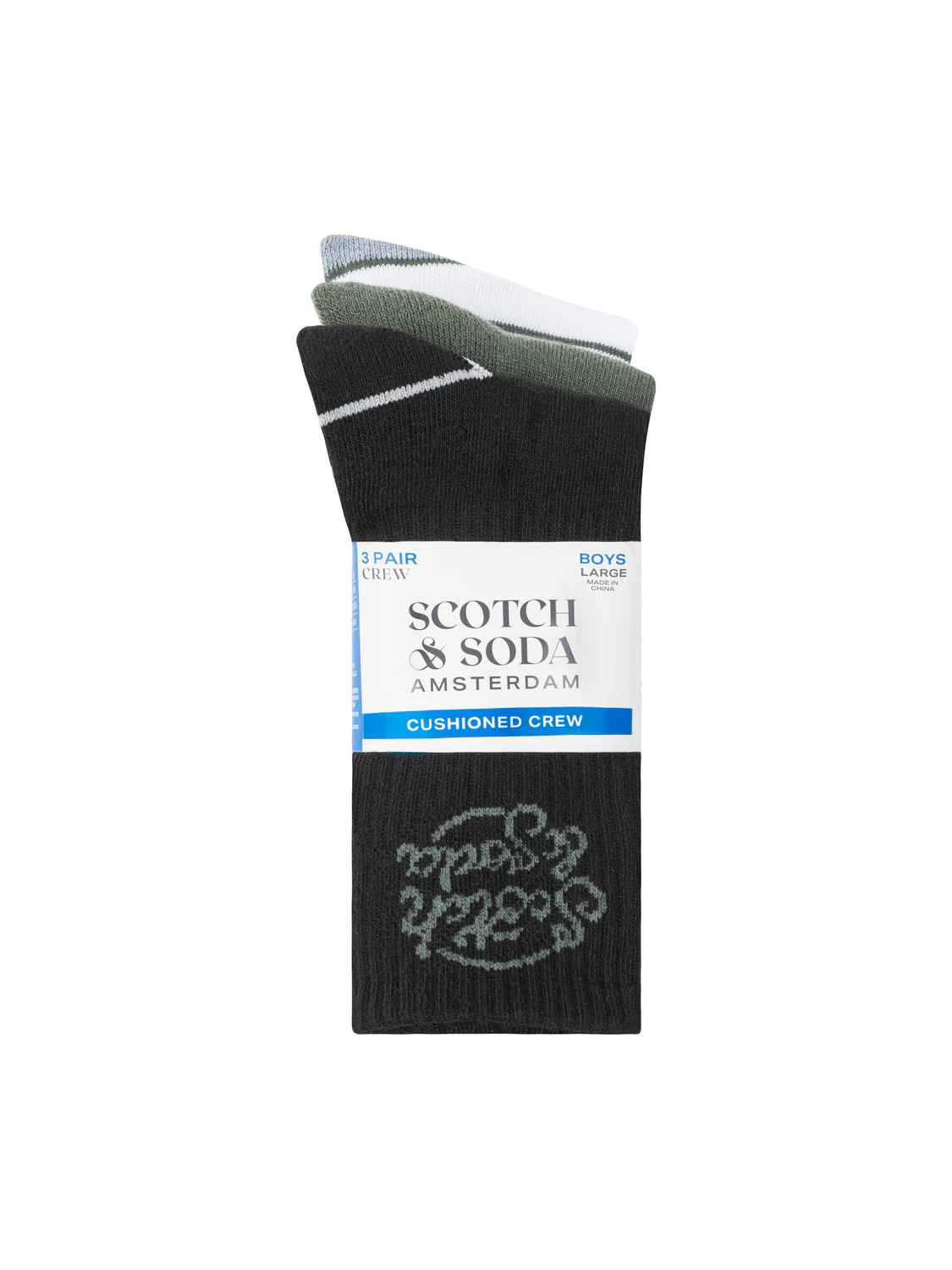 Boys' 3-Pack 1/2 Terry Crew Sock - Image 3
