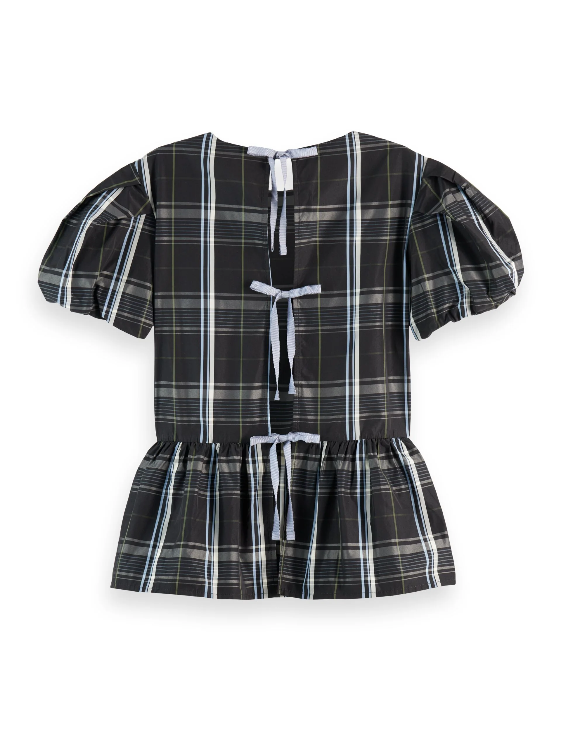Cap sleeve taffeta top with peplum - Image 6