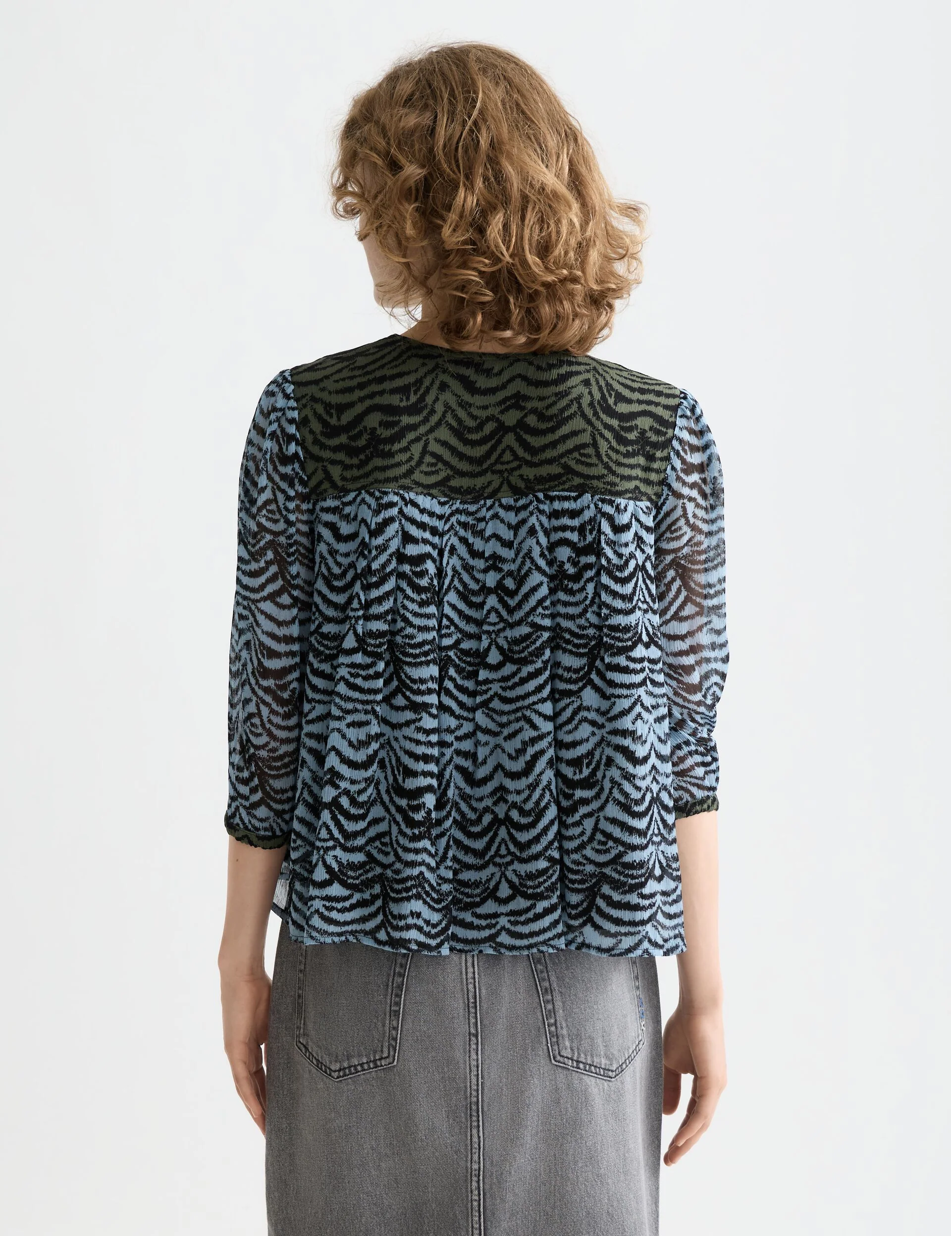 Contrast yoke short sleeve top - Image 5