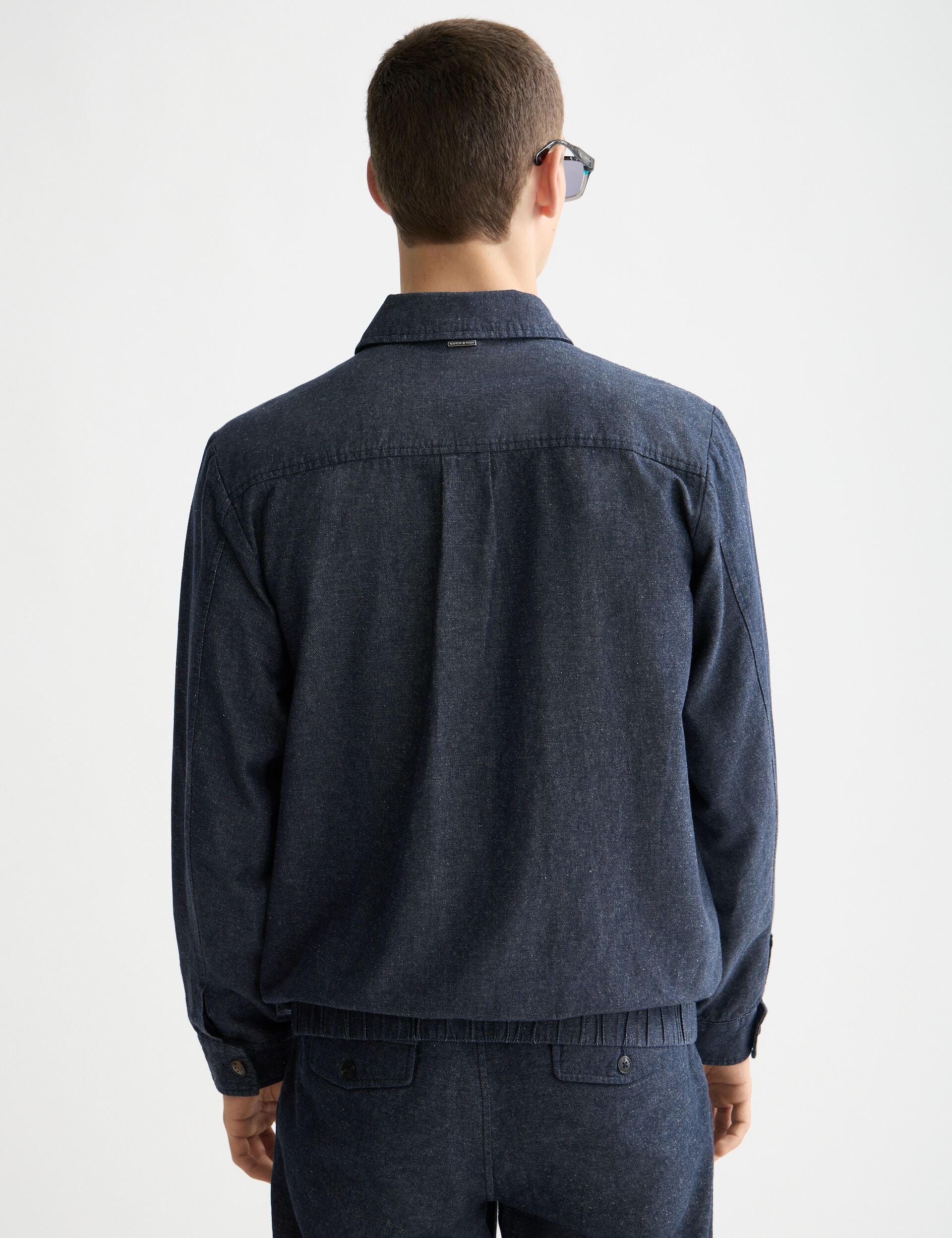 Cotton linen zip-thru twill blouson - Image 3