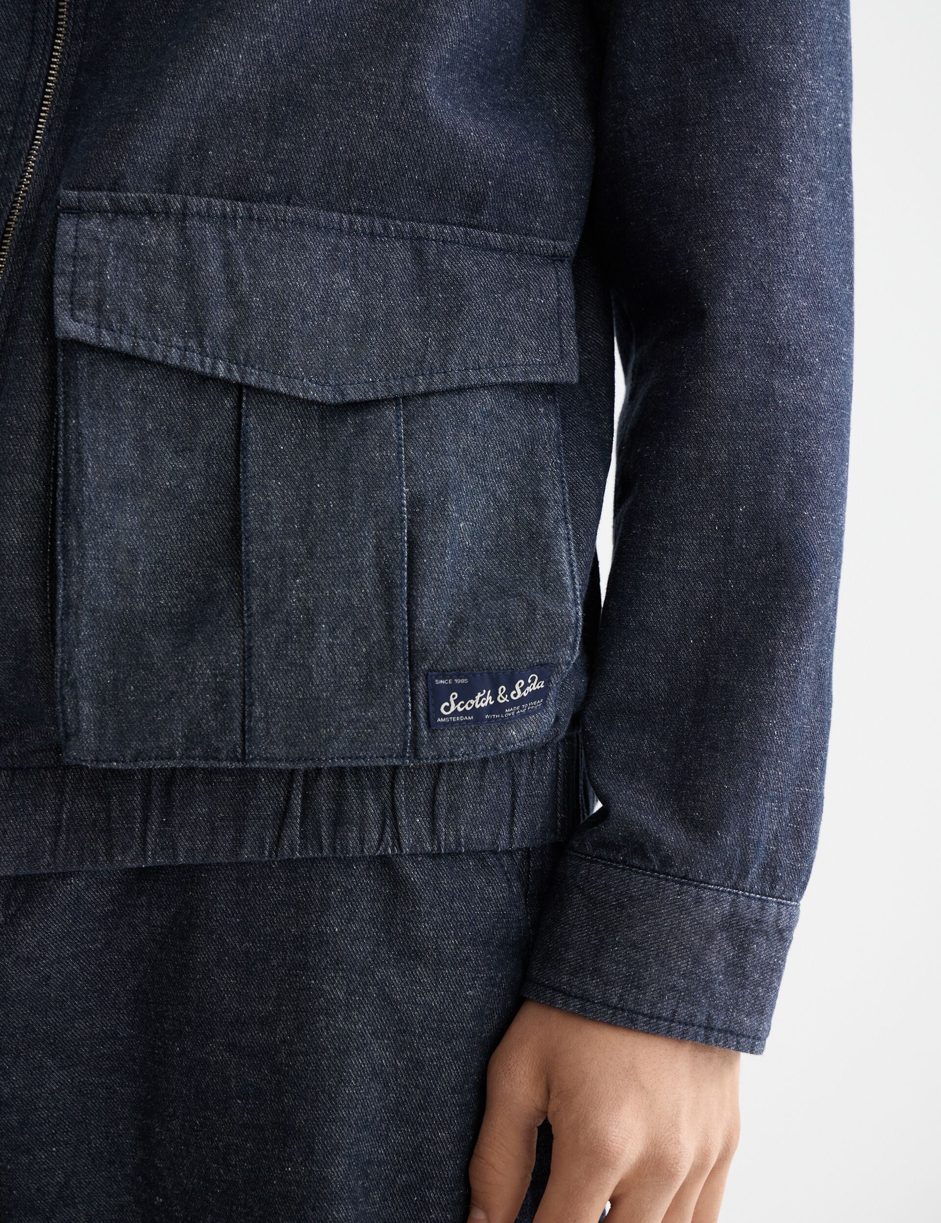 Cotton linen zip-thru twill blouson - Image 4