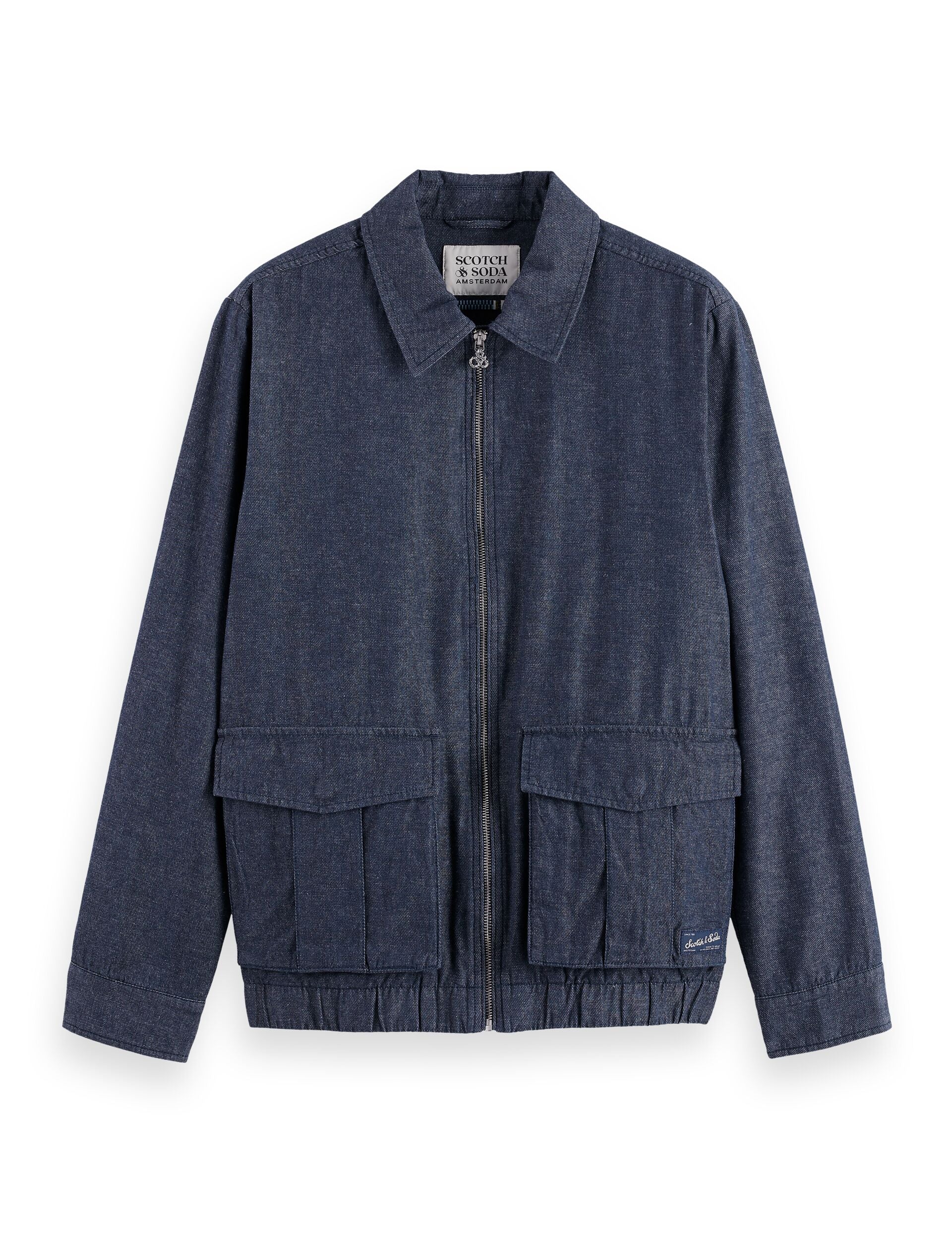Cotton linen zip-thru twill blouson - Image 5