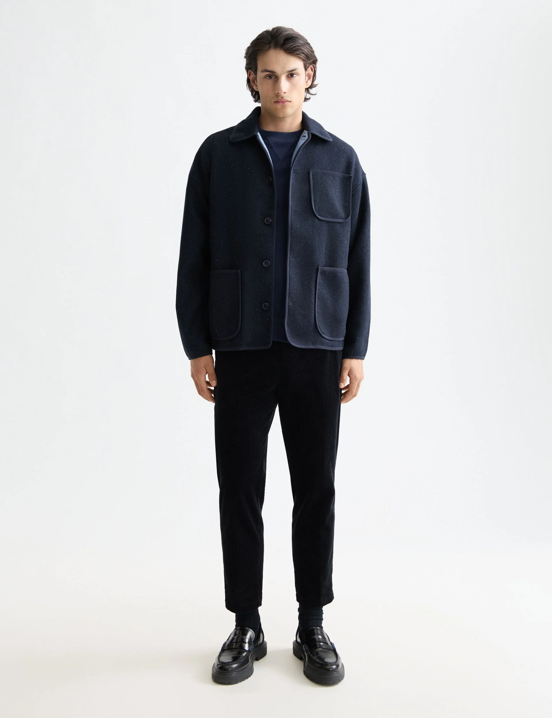 Double-faced wool-blend overshirt - Image 2