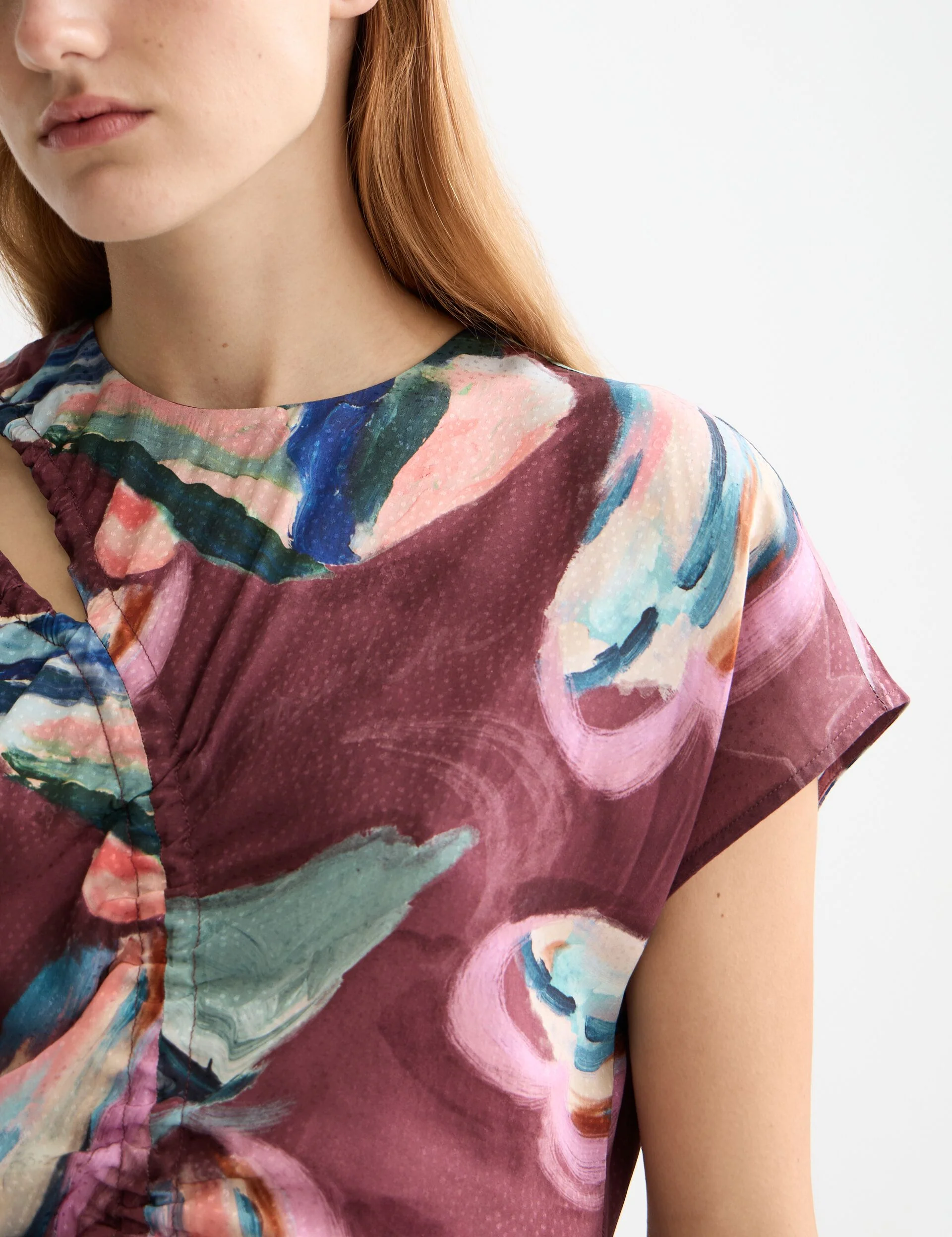 Draw string keyhole short sleeve top - Image 4
