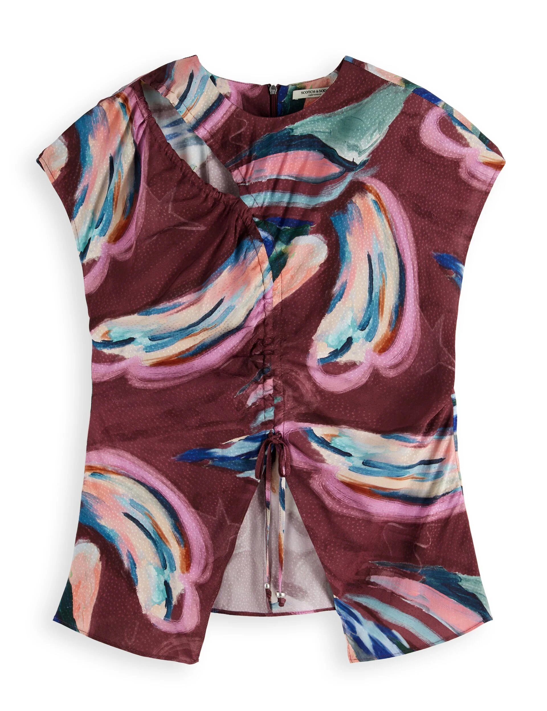 Draw string keyhole short sleeve top - Image 5
