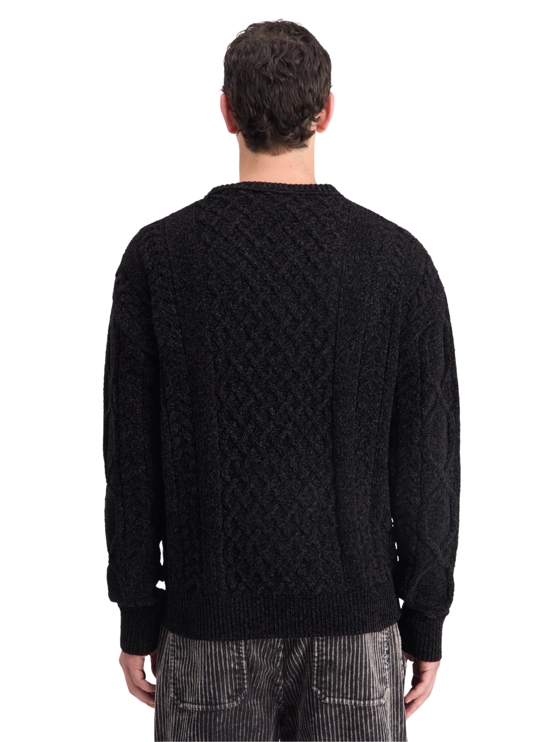 Drop Shoulder Chenille Cable Knit Sweater - Image 3