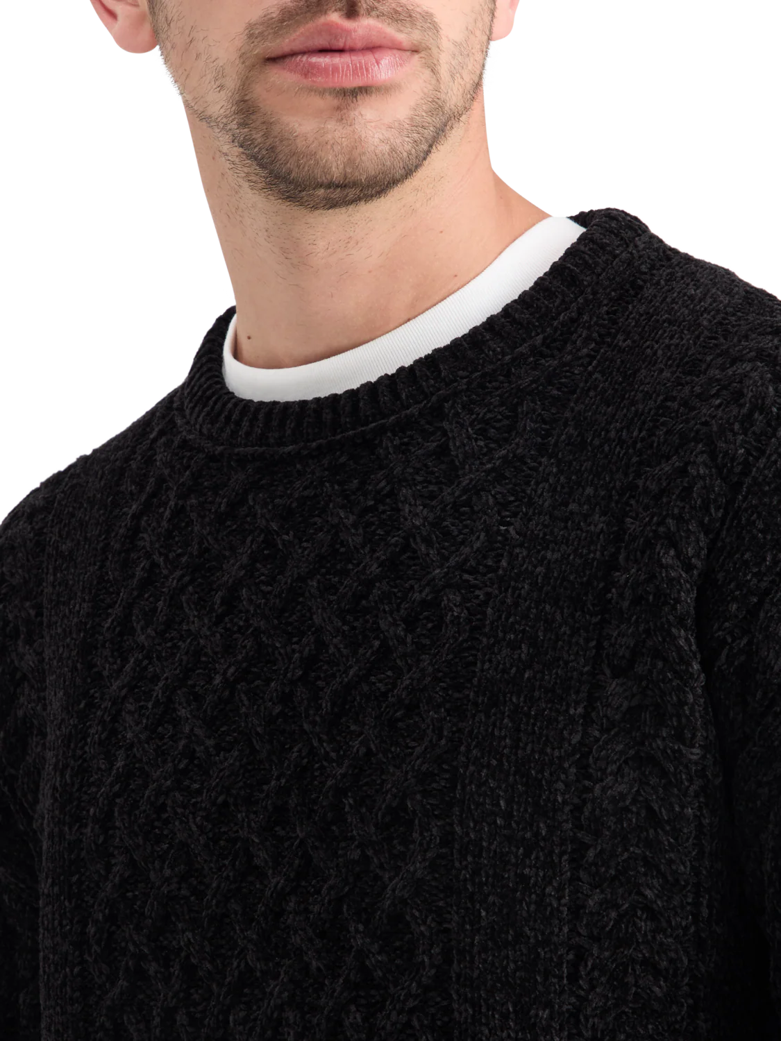 Drop Shoulder Chenille Cable Knit Sweater - Image 4