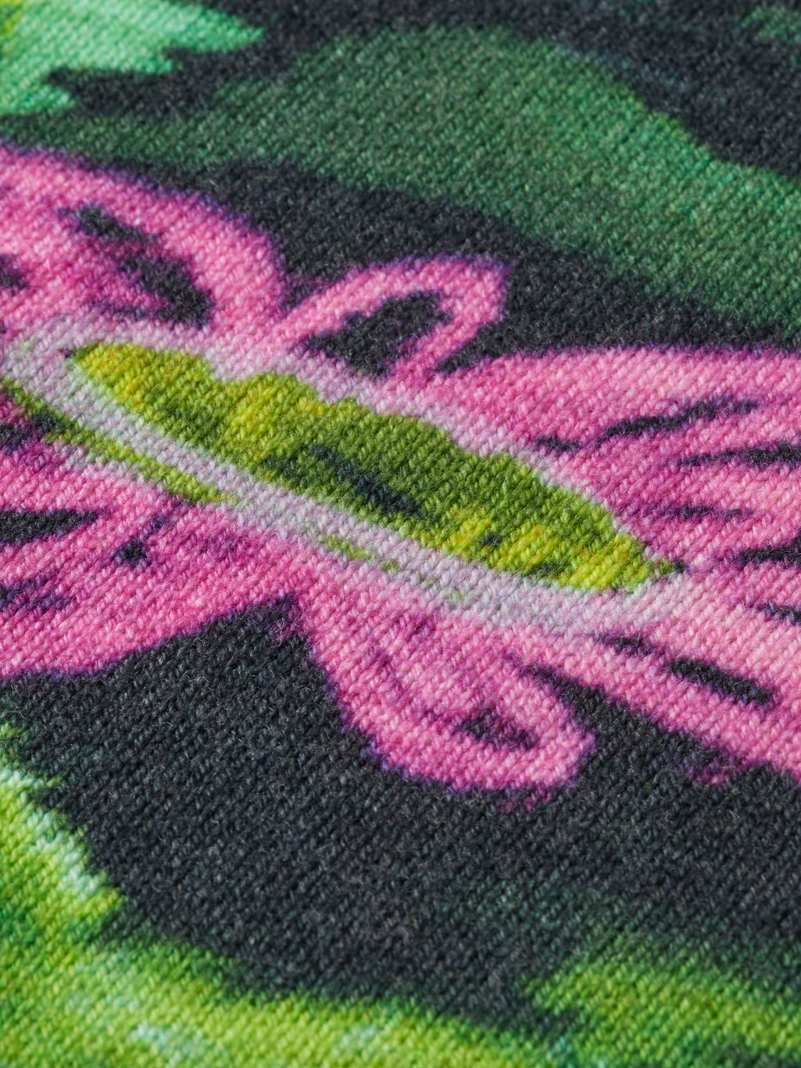 Drop Shoulder Floral Jacquard Sweater - Image 3