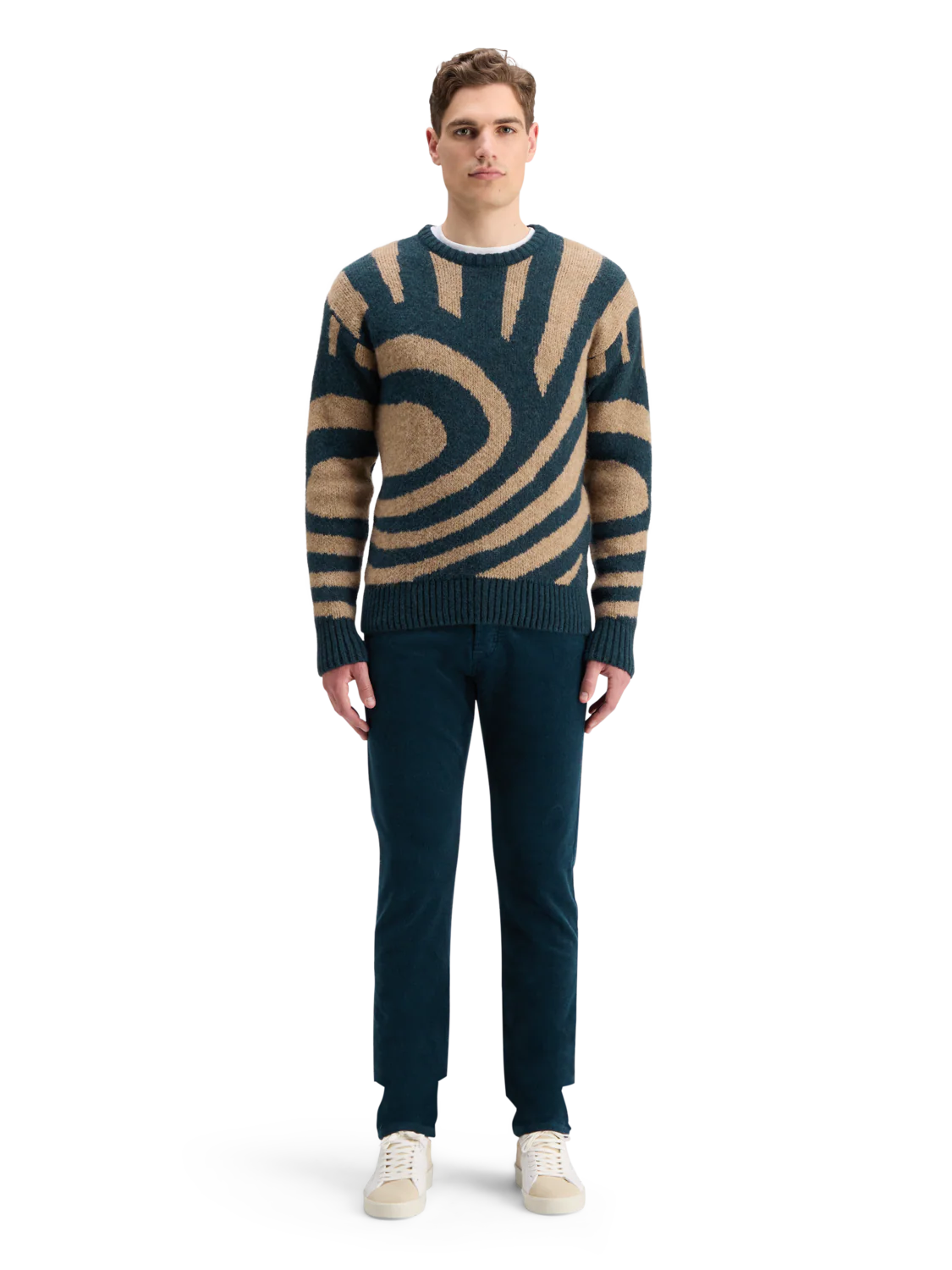 Drop Shoulder Fuzzy Big Waves Sweater - Image 2