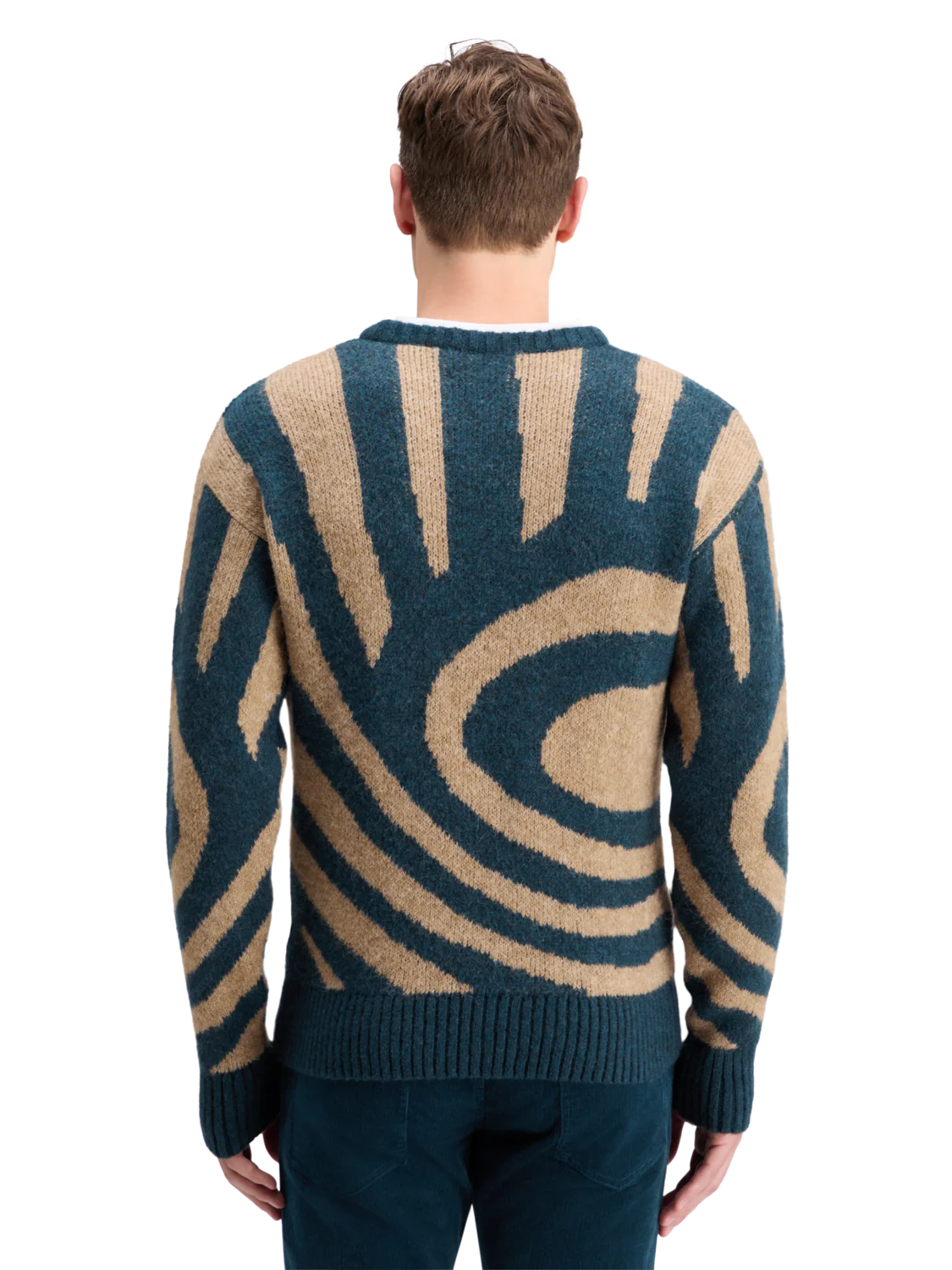 Drop Shoulder Fuzzy Big Waves Sweater - Image 4