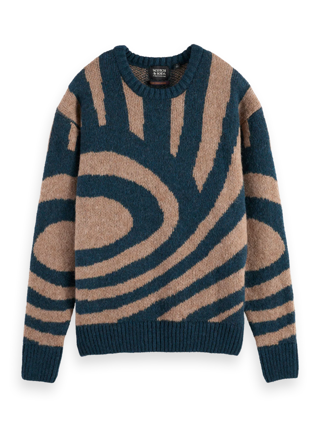 Drop Shoulder Fuzzy Big Waves Sweater - Image 6