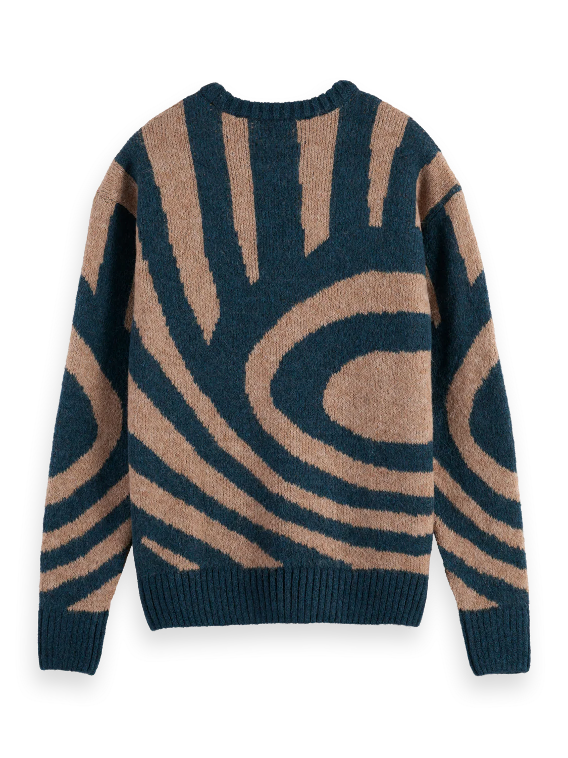 Drop Shoulder Fuzzy Big Waves Sweater - Image 7