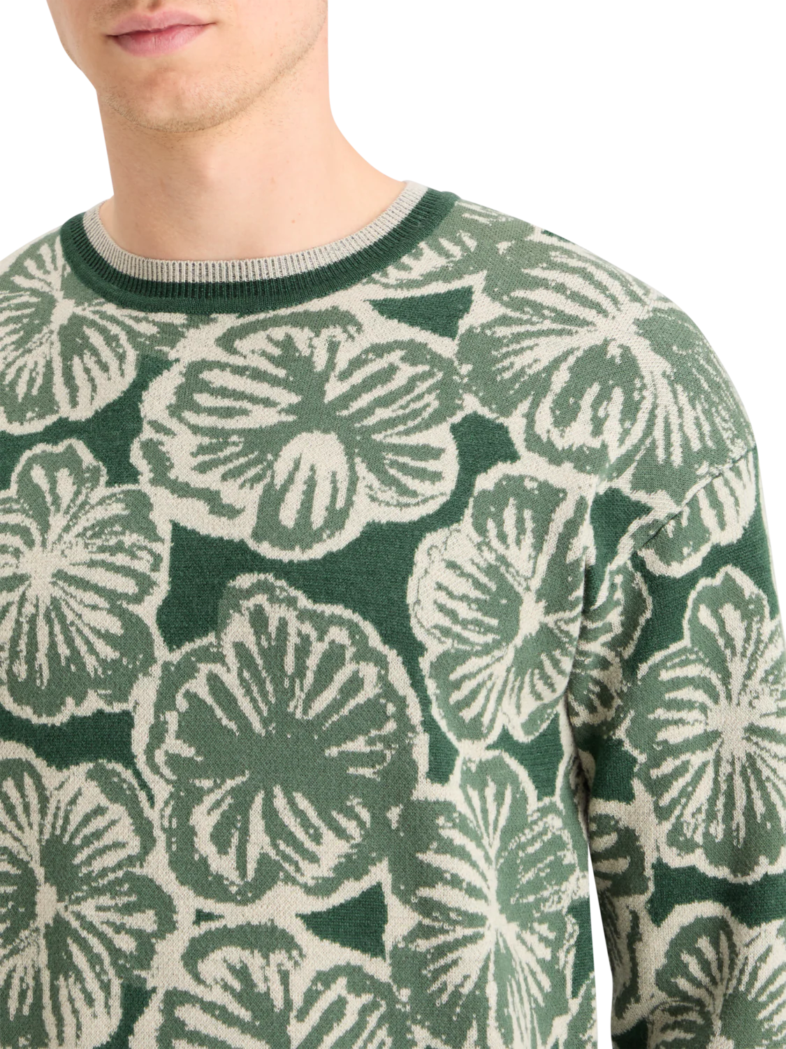 Drop Shoulder Jacquard Sweater - Image 5