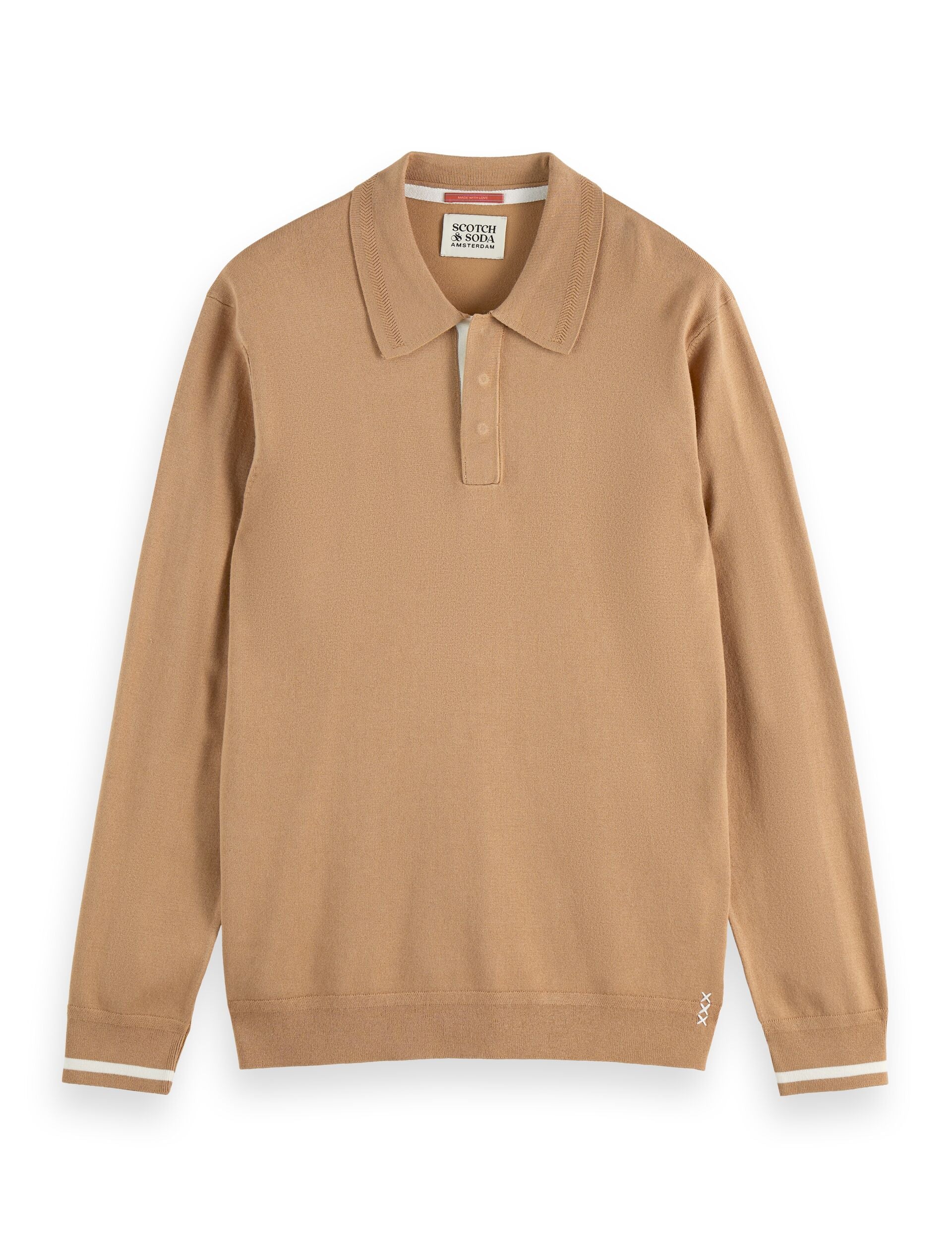 Ecovero Blend Knitted Long Sleeve Polo - Image 5