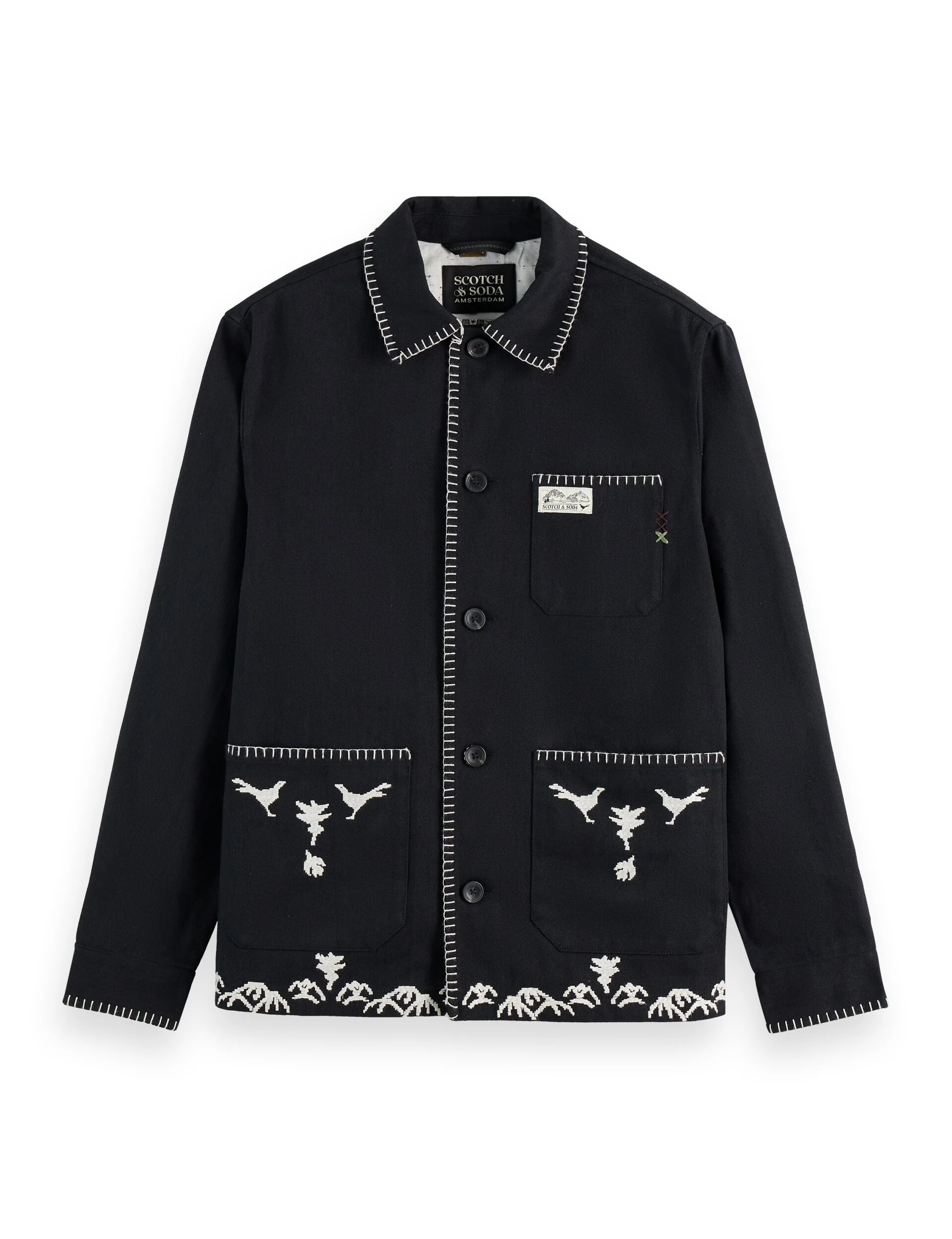 Embroidered cotton-blend worker jacket - Image 5