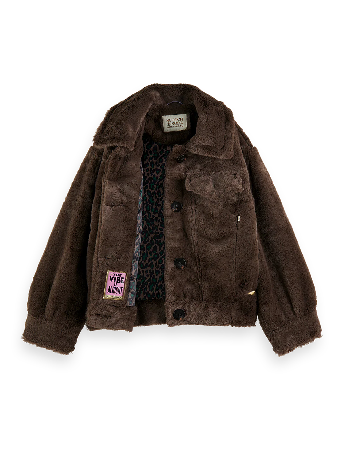 Girls' Faux Fur Trucker Jacket - Image 3