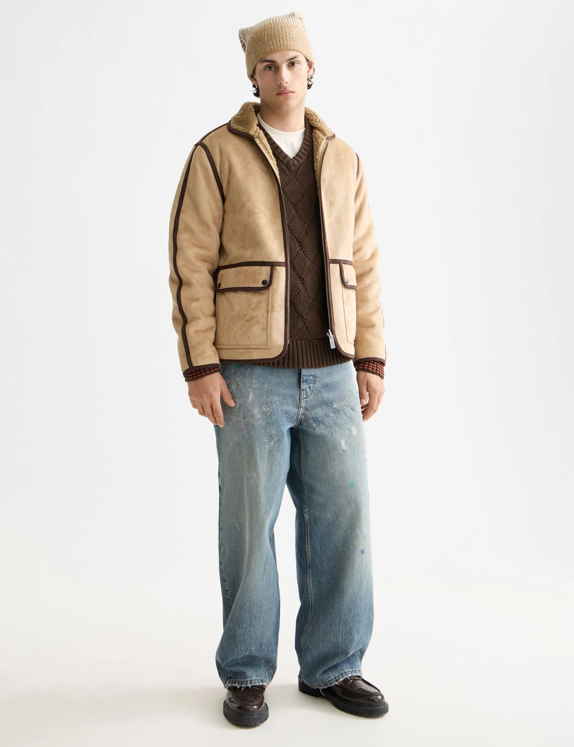 Faux shearling jacket - Image 2