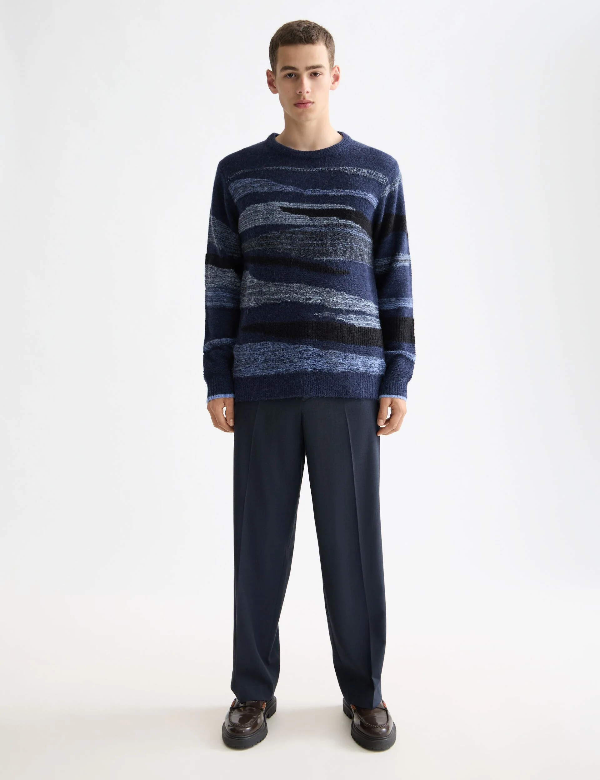 Fluffy alpaca wool blend crew neck - Image 2
