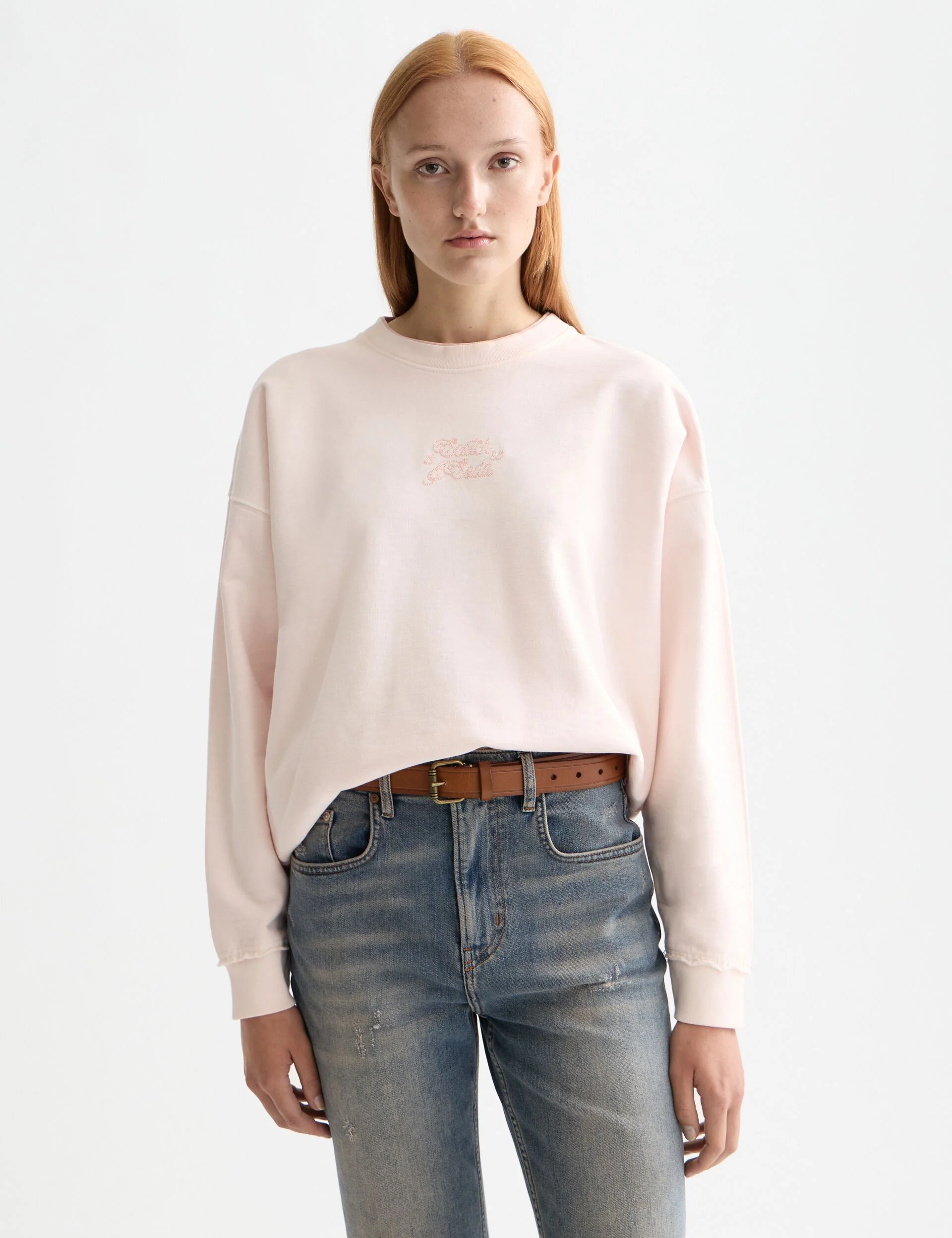 Garment dye logo oversized sweatshirt