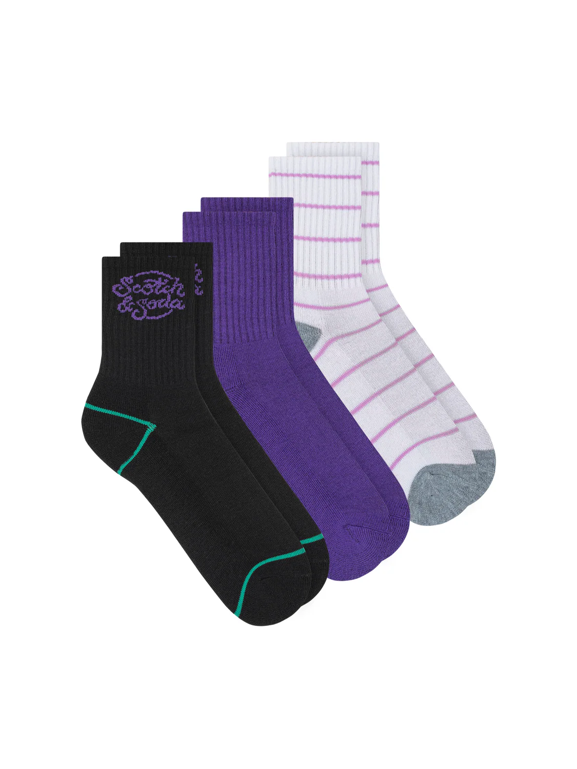 Girls' 3-Pack 1/2 Terry Crew Sock