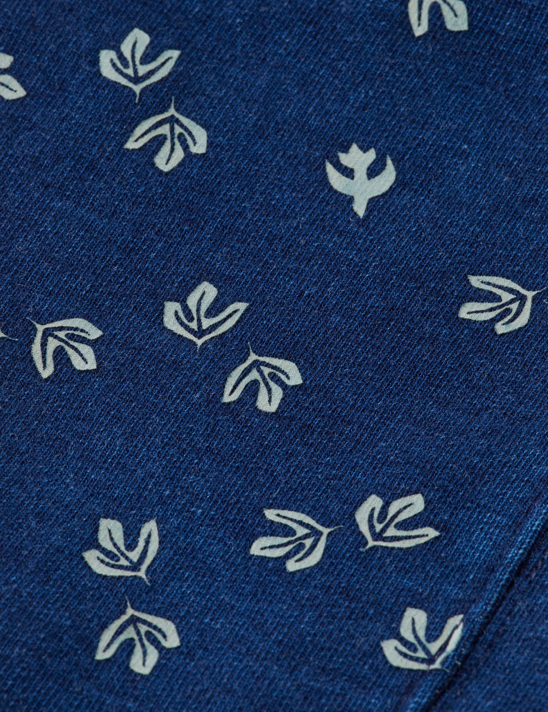 Indigo crew neck sweat with print details - Image 7