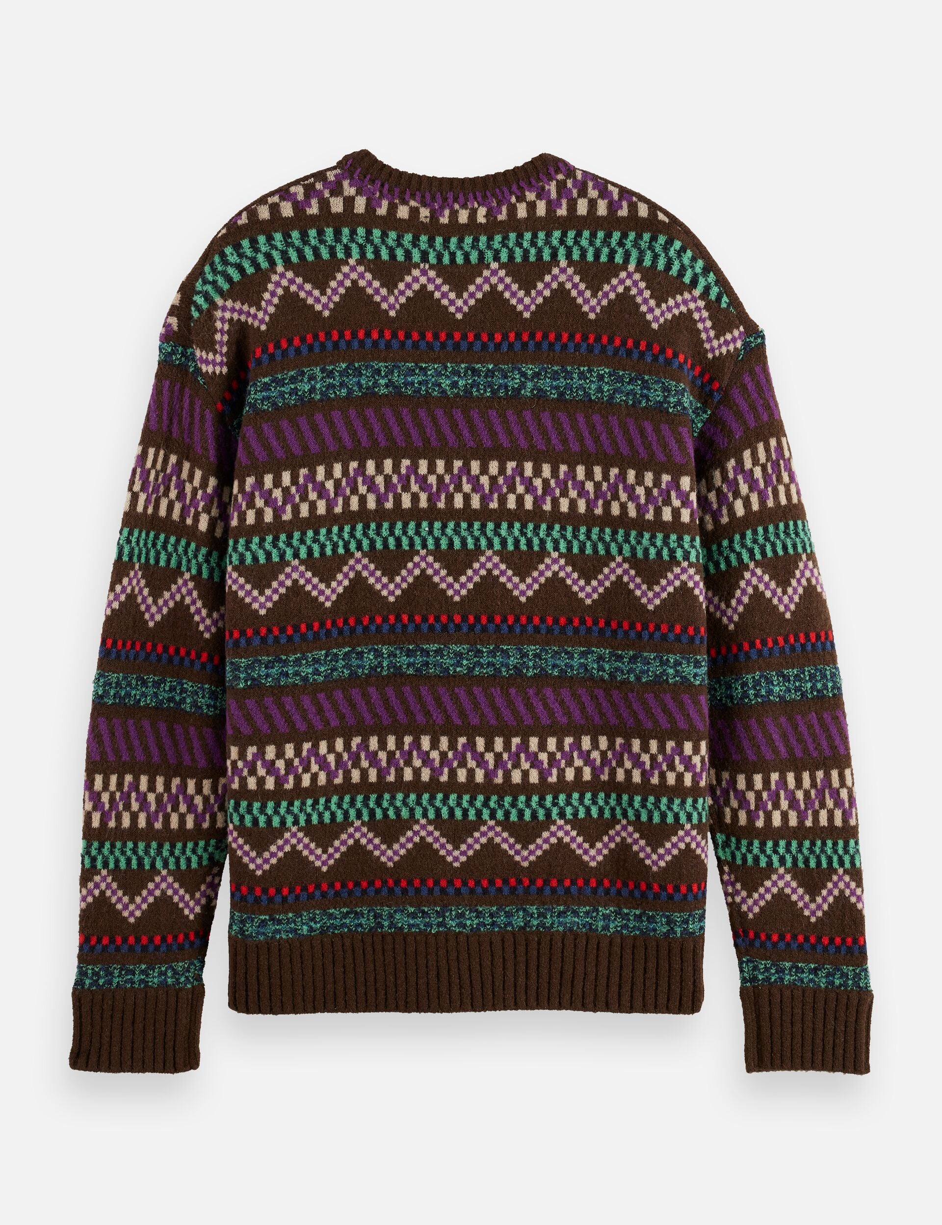 Jacquard dropped shoulder crewneck - Image 5