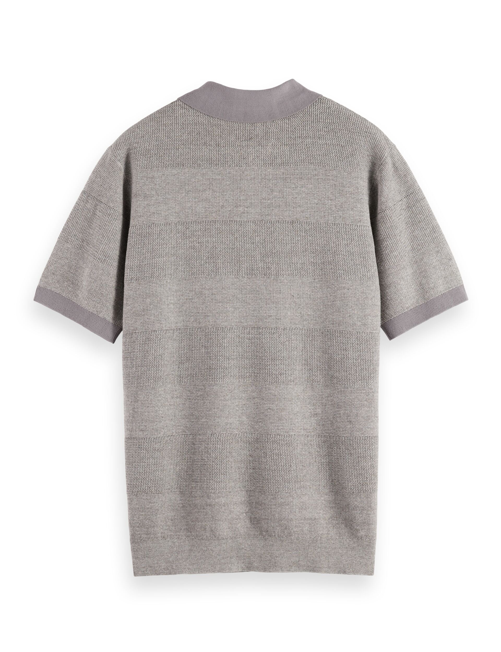 Knitted tone on tone striped regular fit polo - Image 6