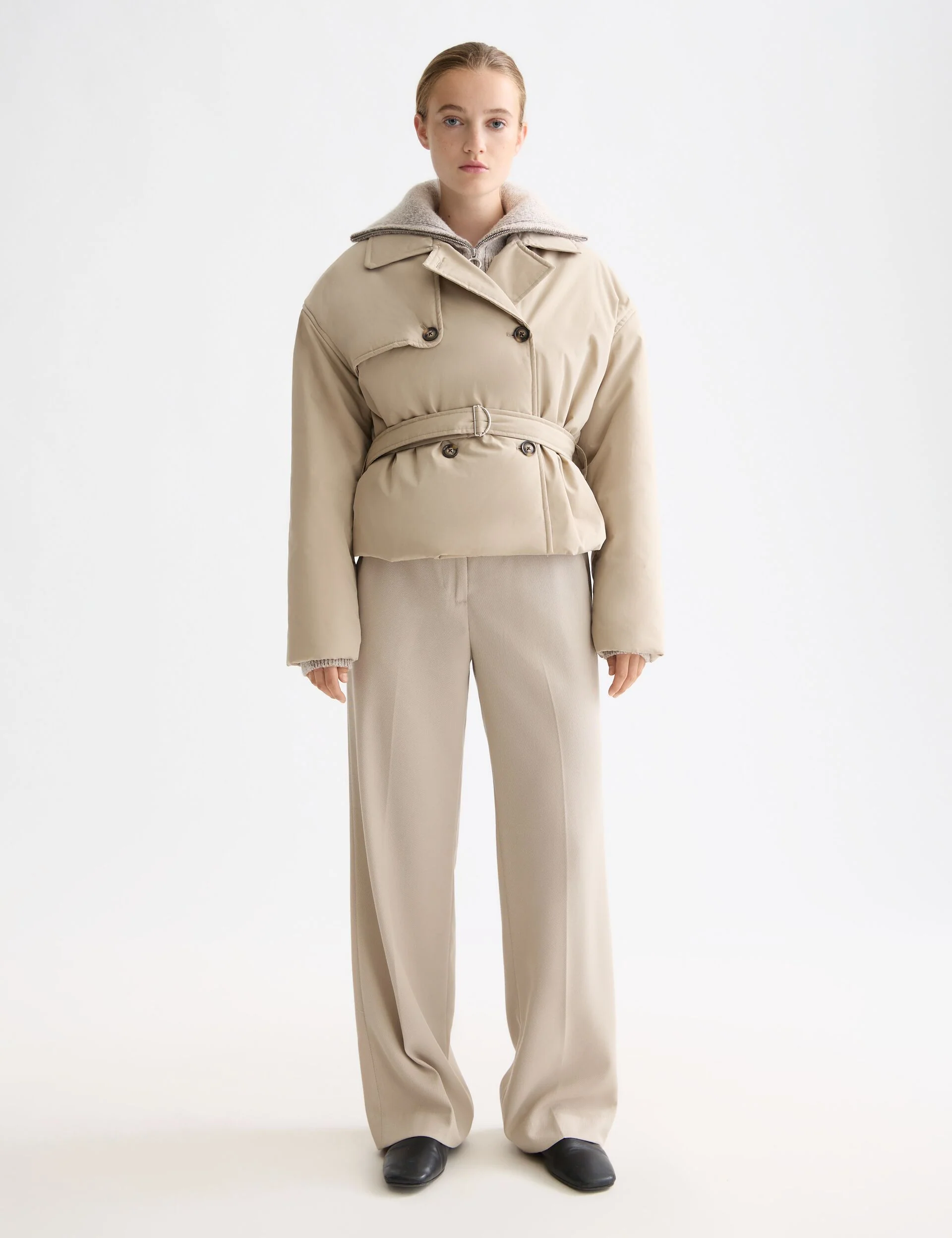 Lightweight padded poplin trench - Image 2