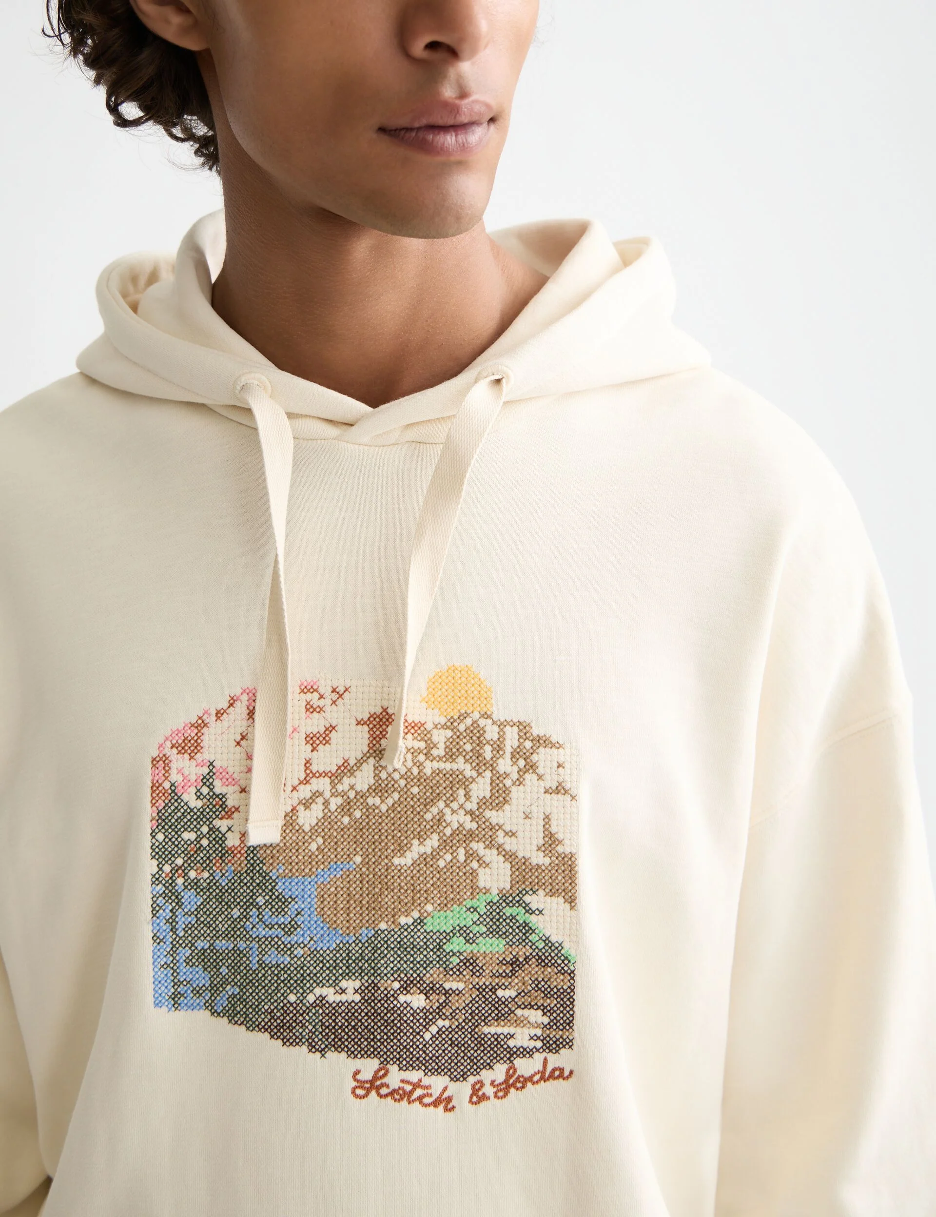 Loose Fit Embroidered Artwork Hoodie - Image 3