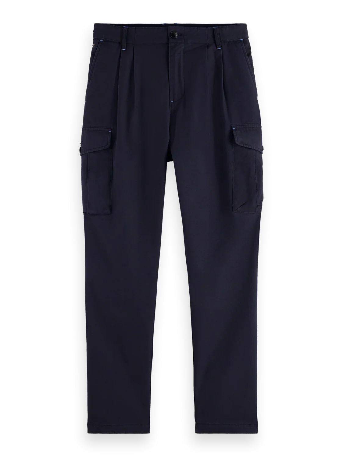 Loose Tapered Pleated Cotton-Tencel Cargo Pant