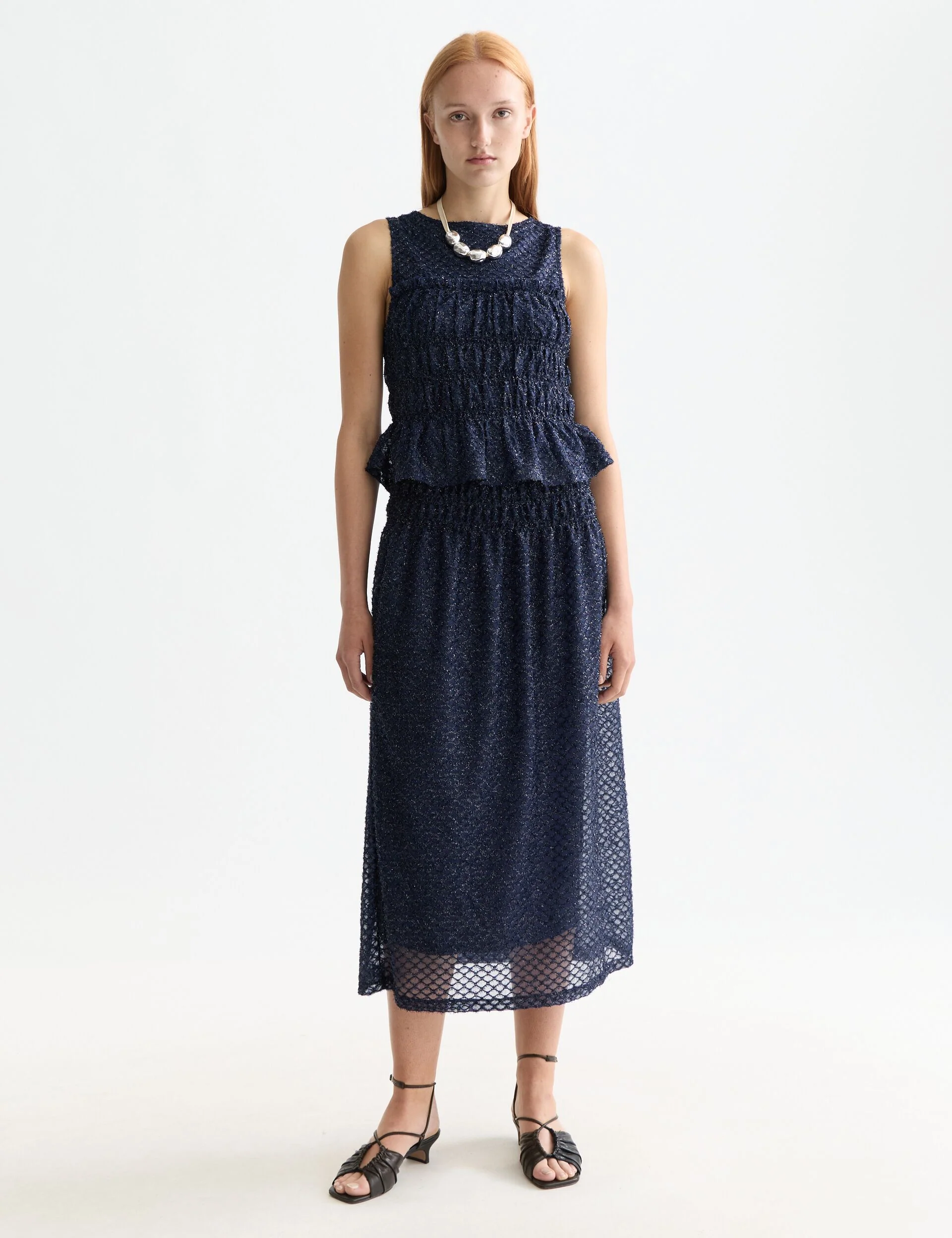 Lurex smocked skirt - Image 2