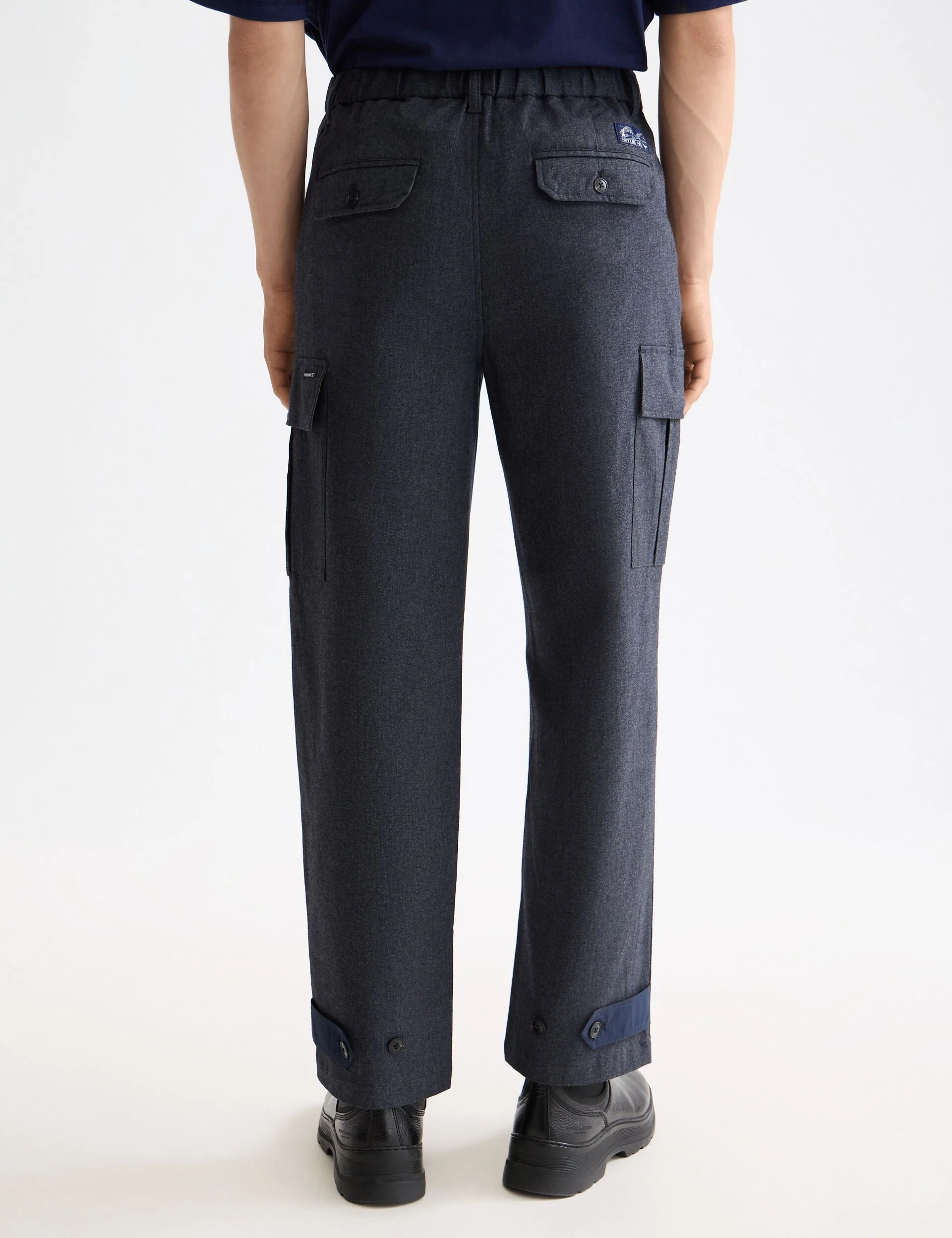 Melange cotton-blend relaxed straight fit cargo - Image 3