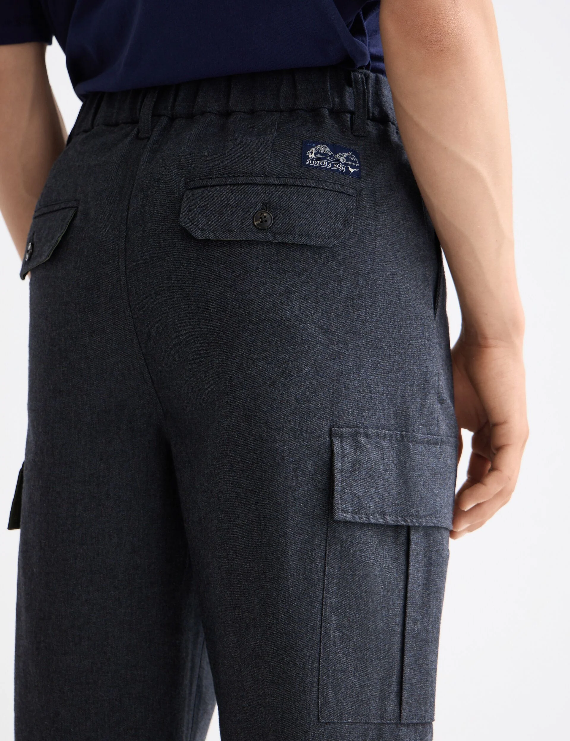 Melange cotton-blend relaxed straight fit cargo - Image 4