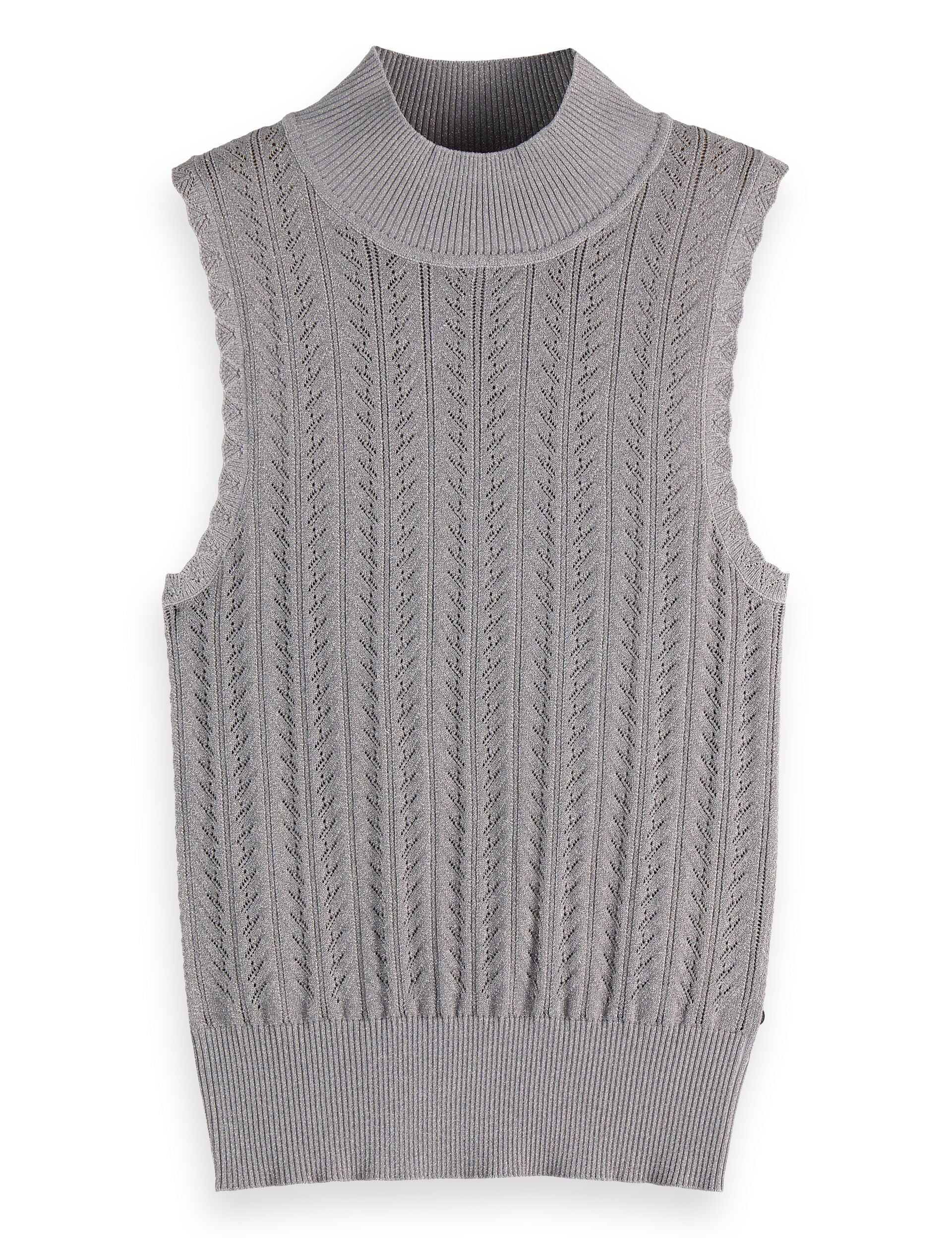 Metallic pointelle knitted tank - Image 5