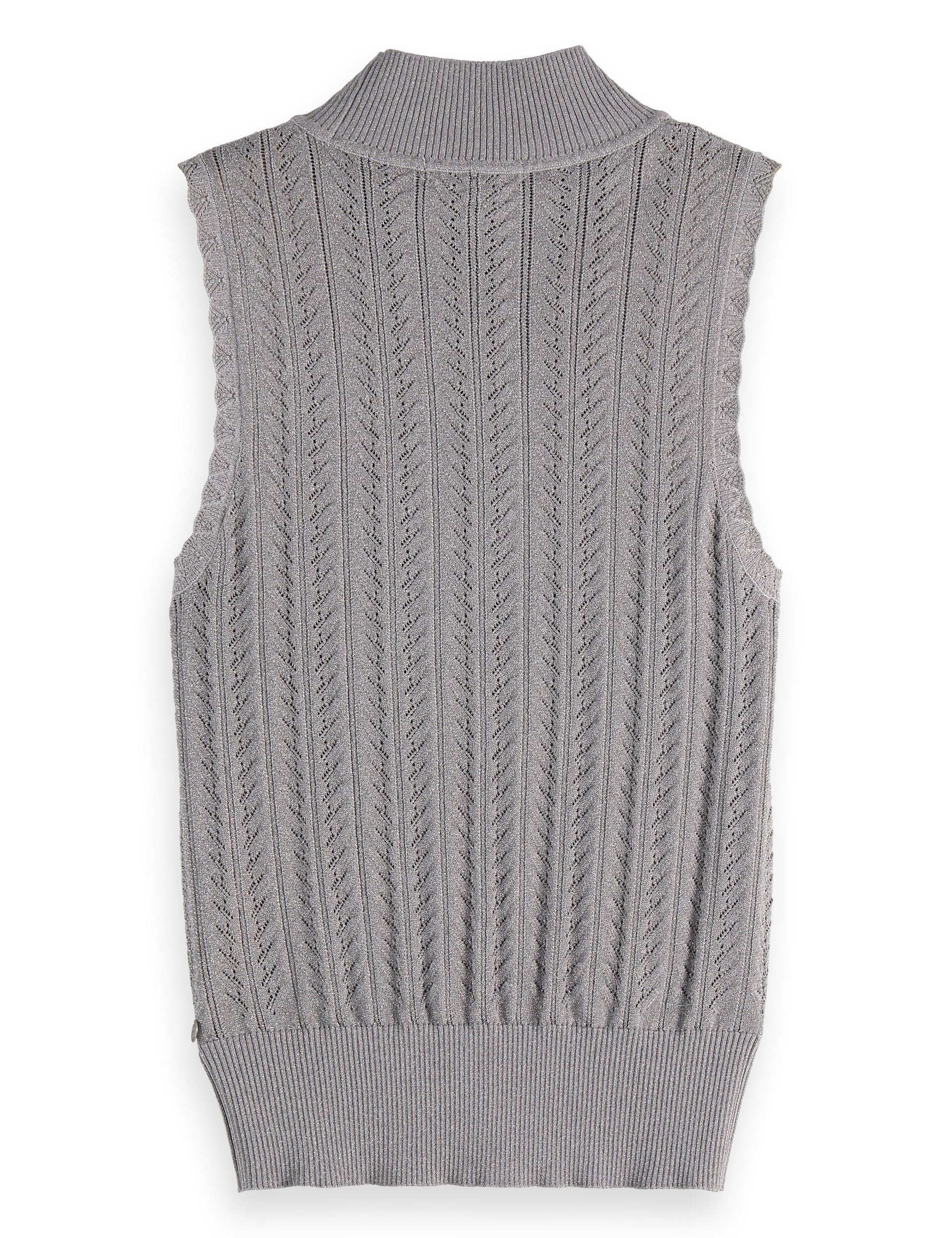 Metallic pointelle knitted tank - Image 6