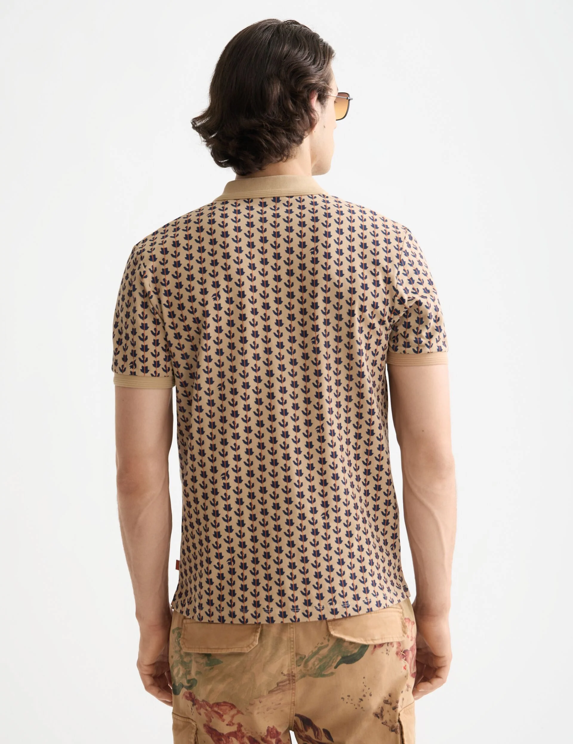 Micro allover print jersey regular fit polo - Image 3