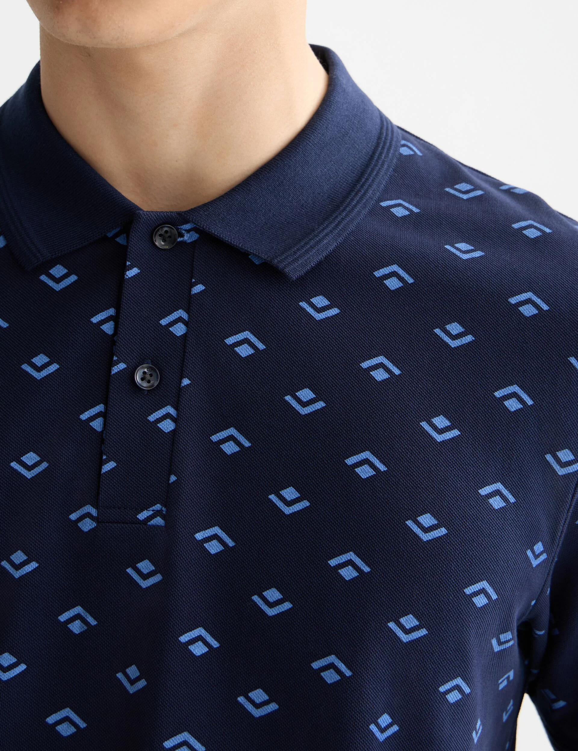 Micro allover print jersey regular fit polo - Image 4