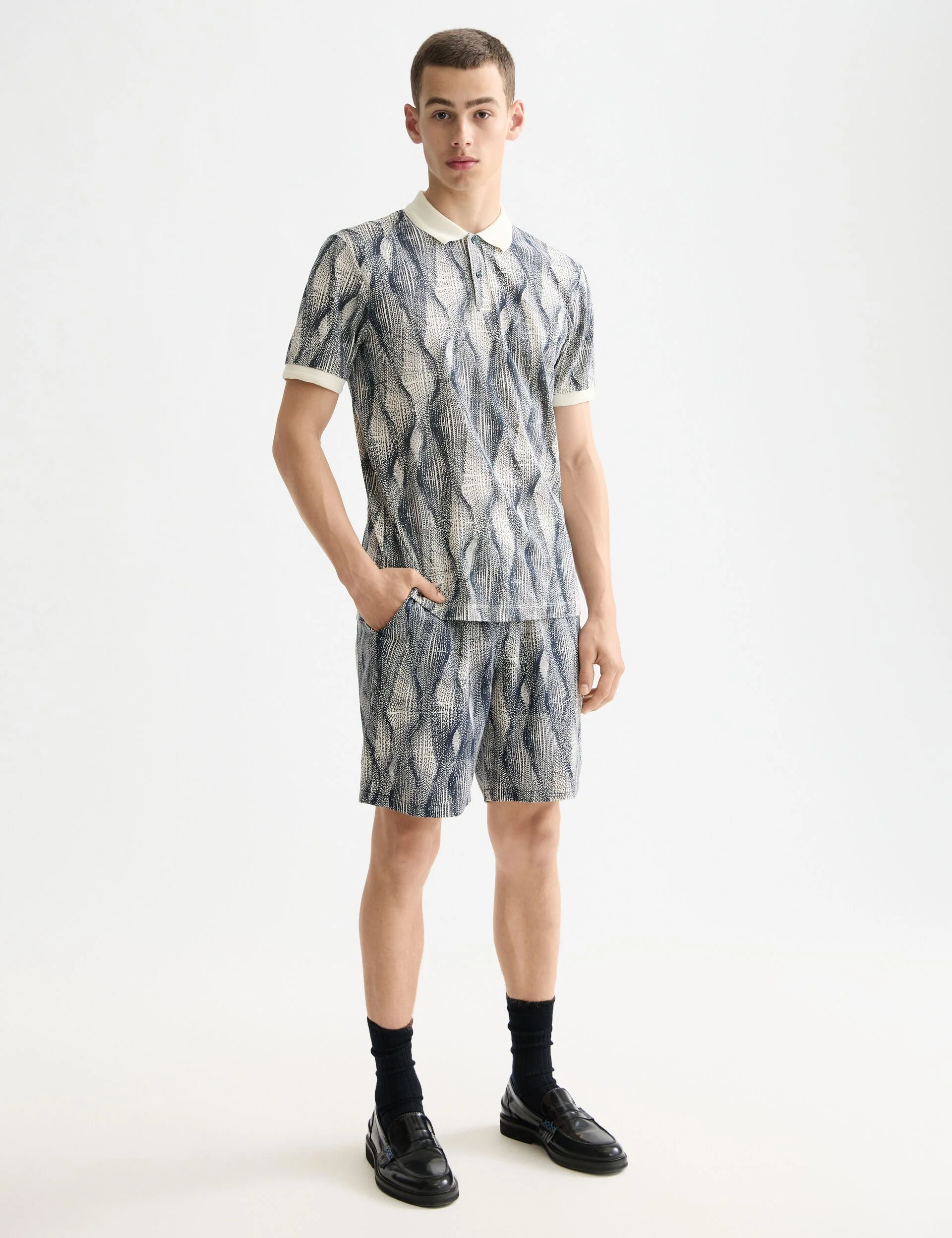 Micro allover print regular fit polo - Image 2