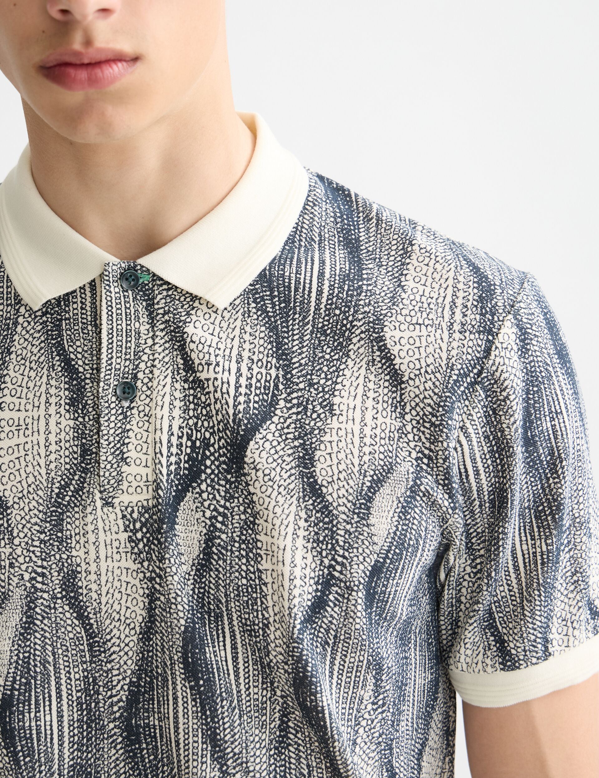 Micro allover print regular fit polo - Image 4