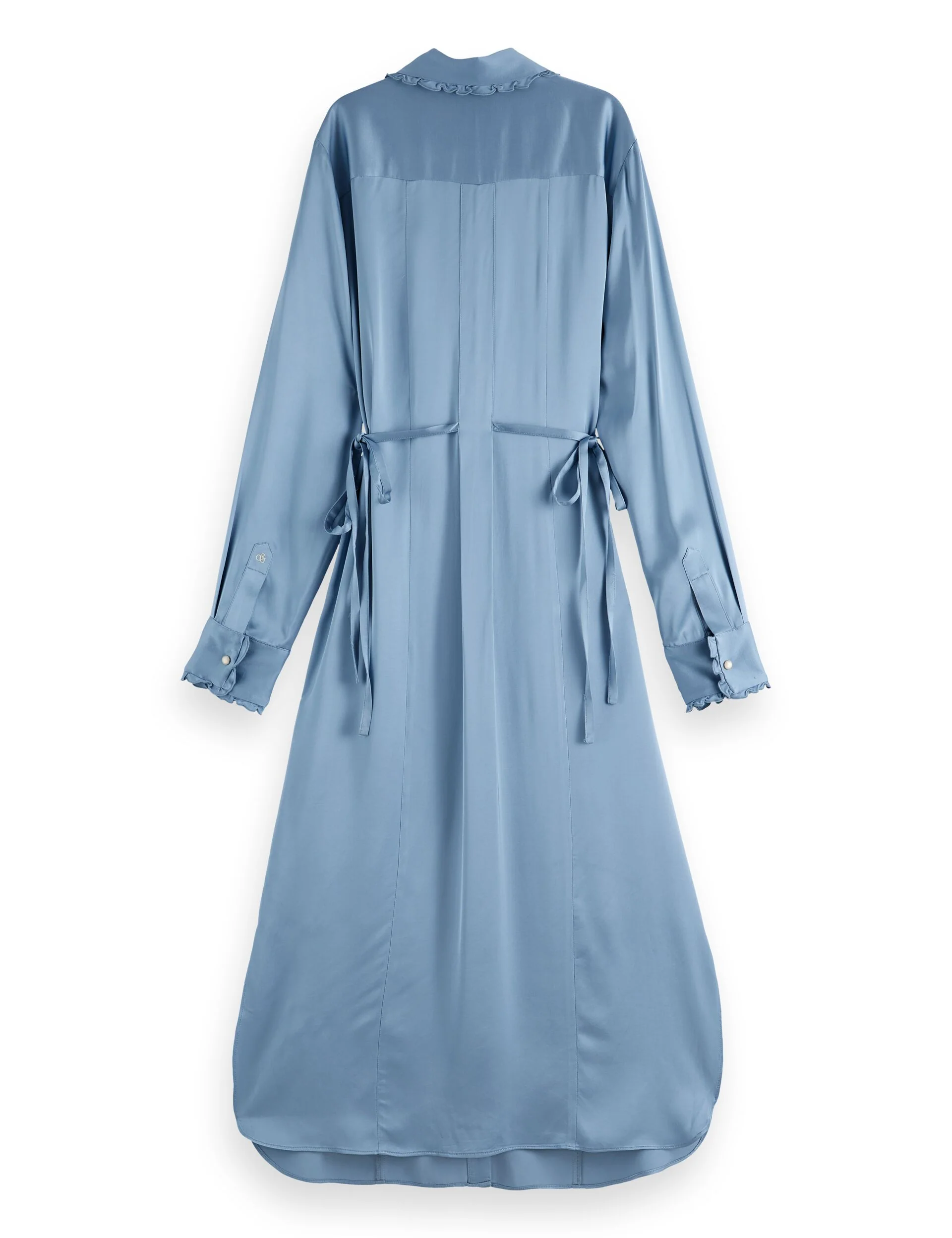 Midi shirt dress with tied waist and ruffles - Image 5