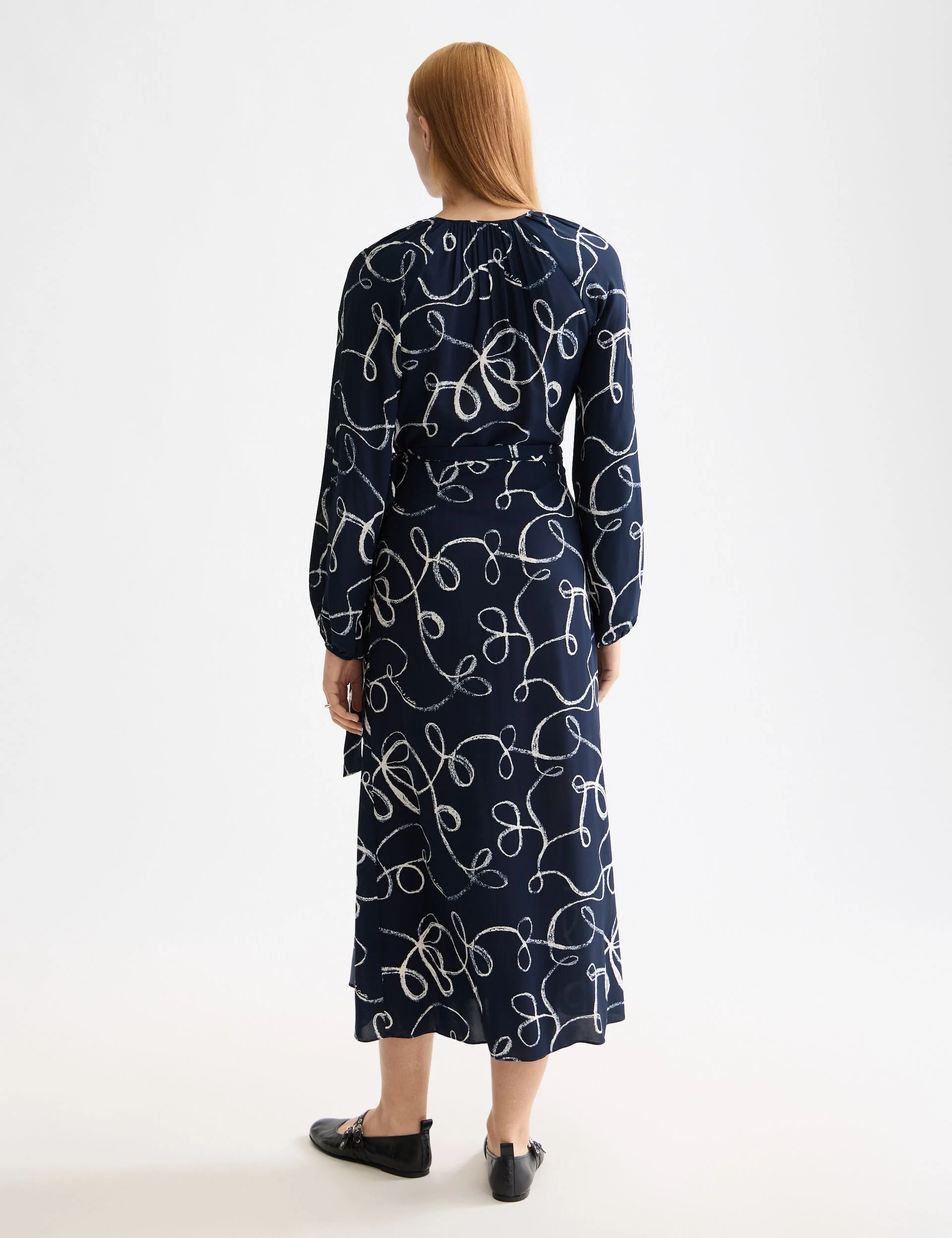Midi wrap dress with key hole - Image 2