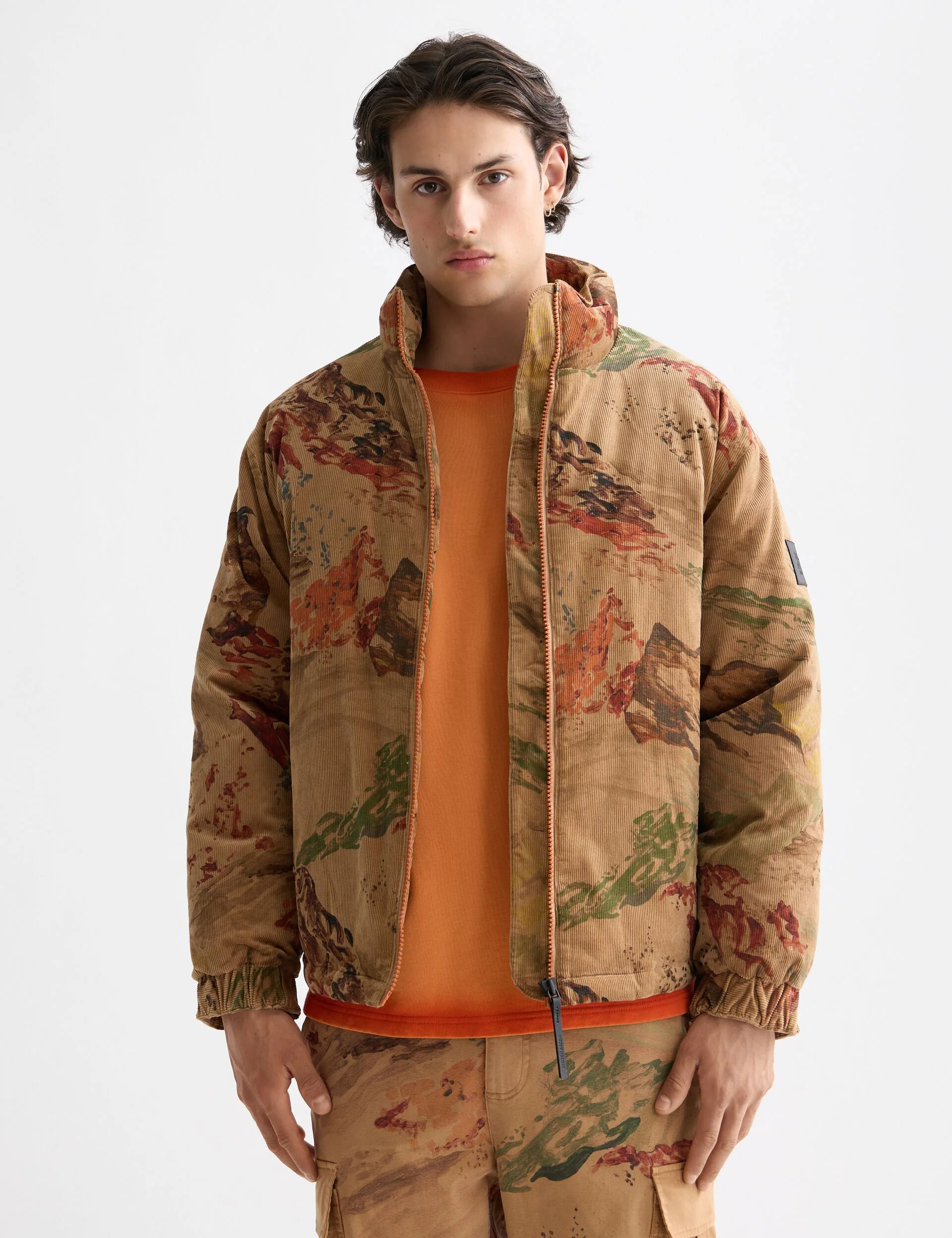 Mountain print corduroy puffer - Image 3