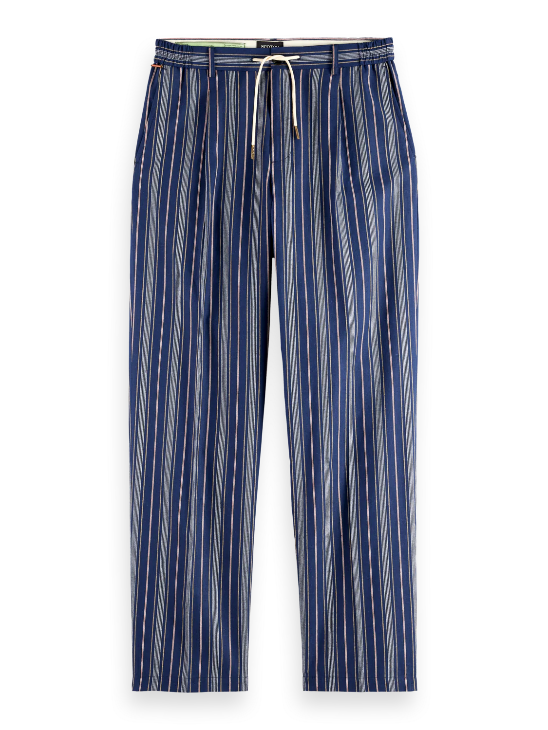 Pleated Relaxed Striped Linen-Blend Jogger - Image 4