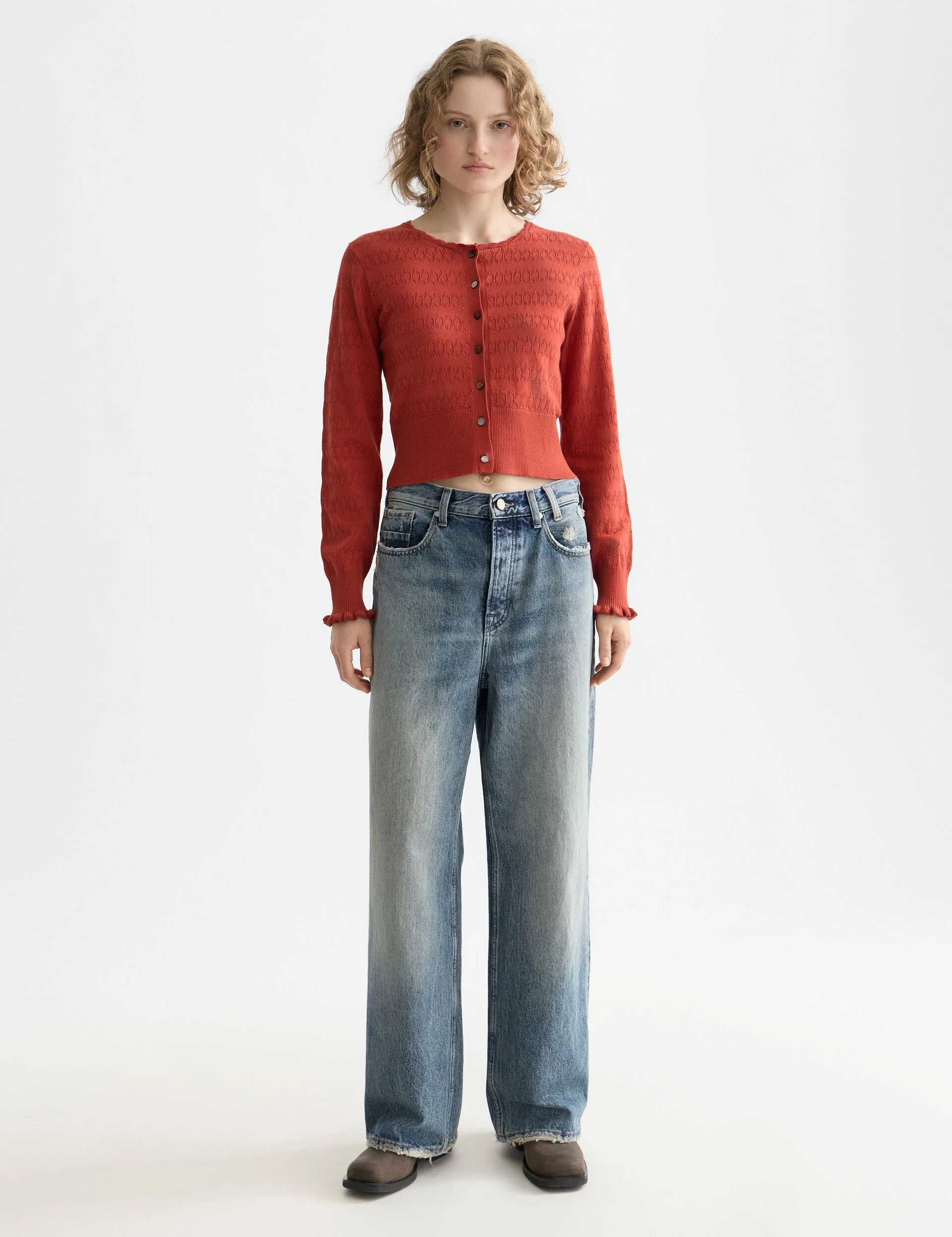 Pointelle knitted cardigan - Image 2
